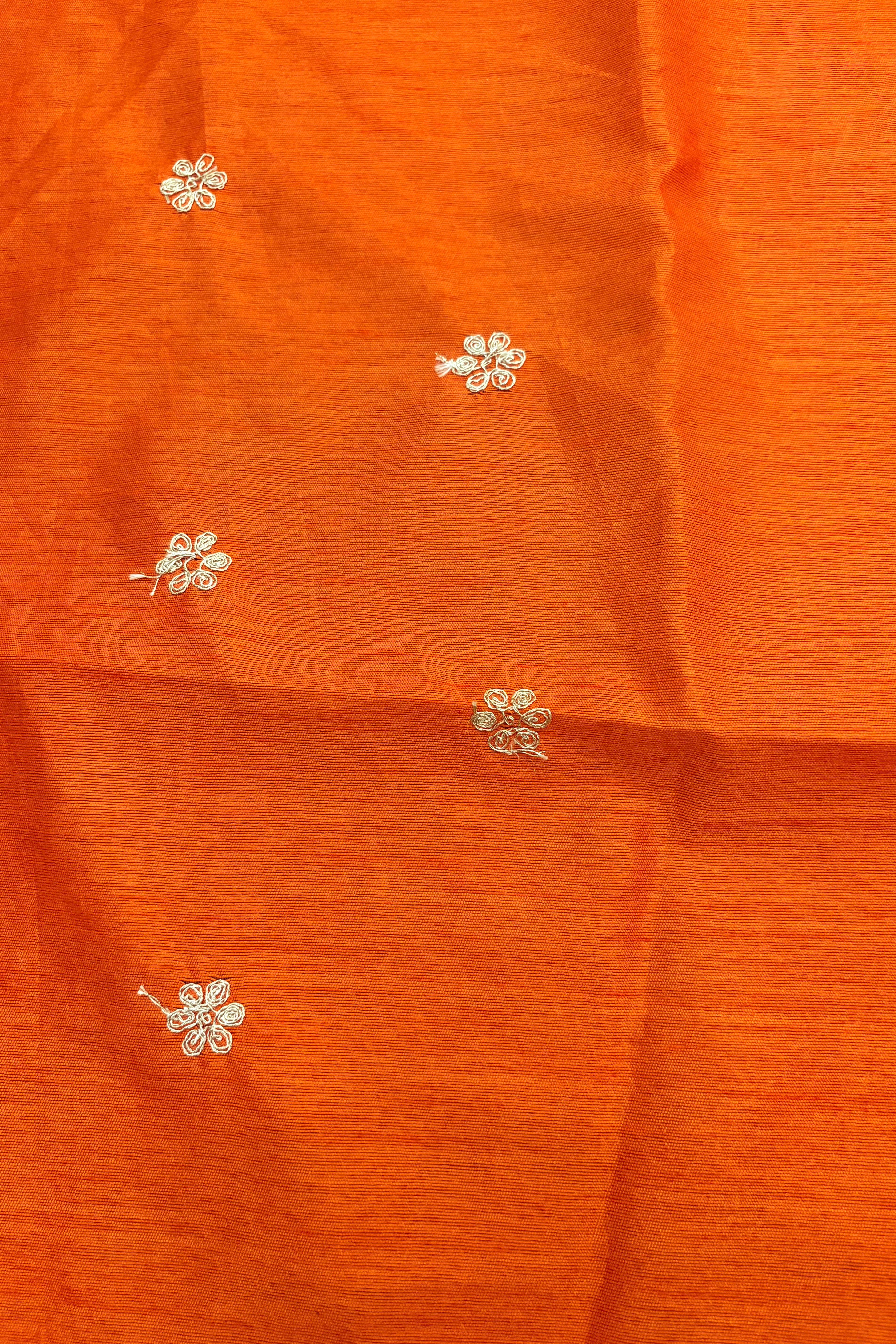 Ombre Pink & Orange Chiffon Saree with Embroidered Scalloped Border