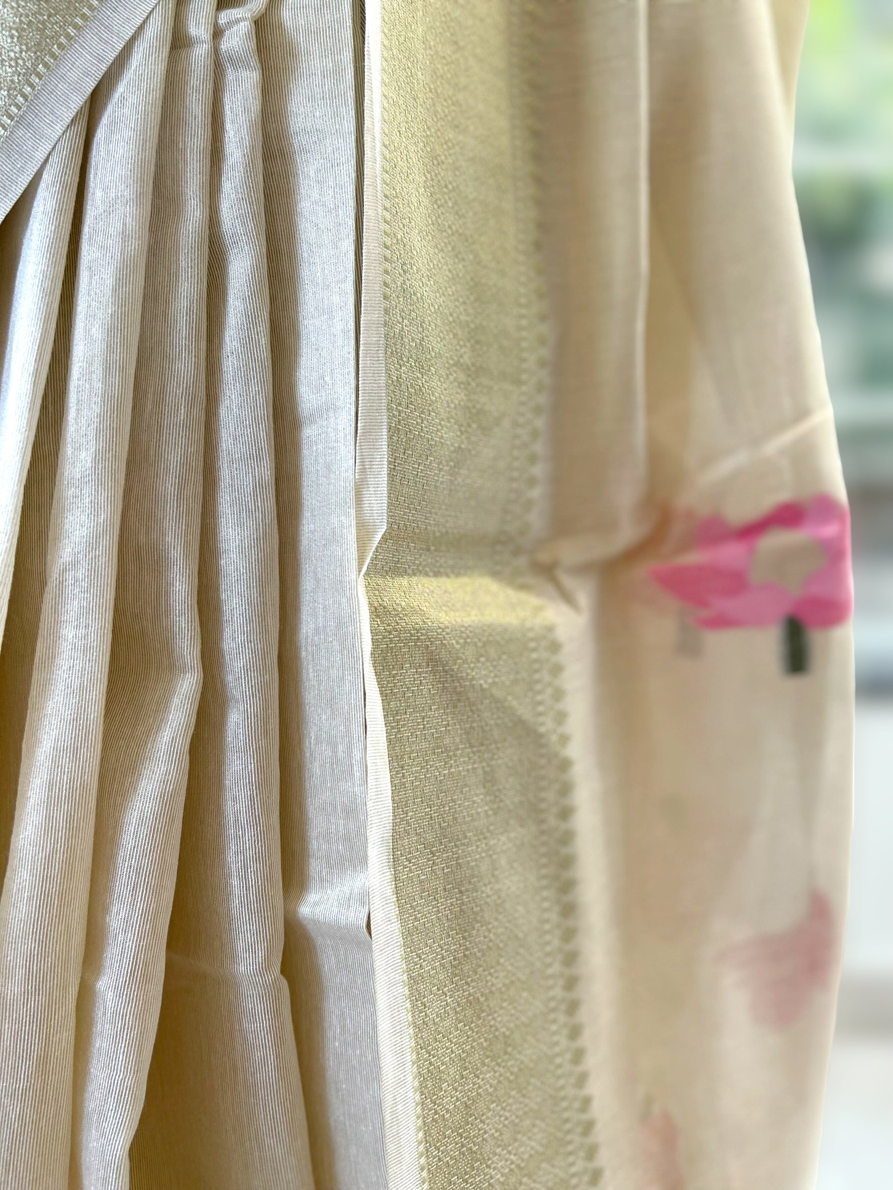 Lotus handloom saree - Beige