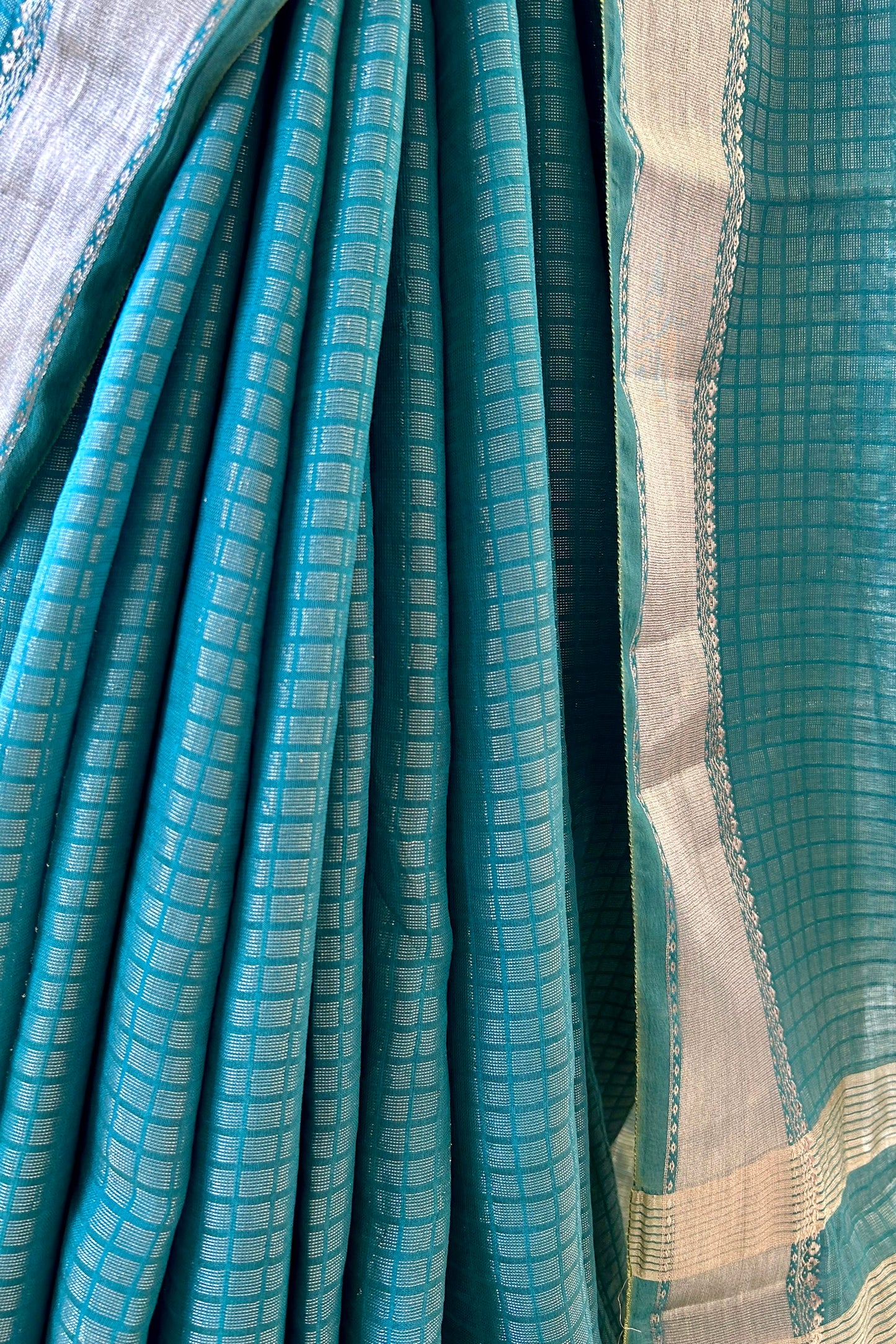 Zari chanderi cotton saree - Rama