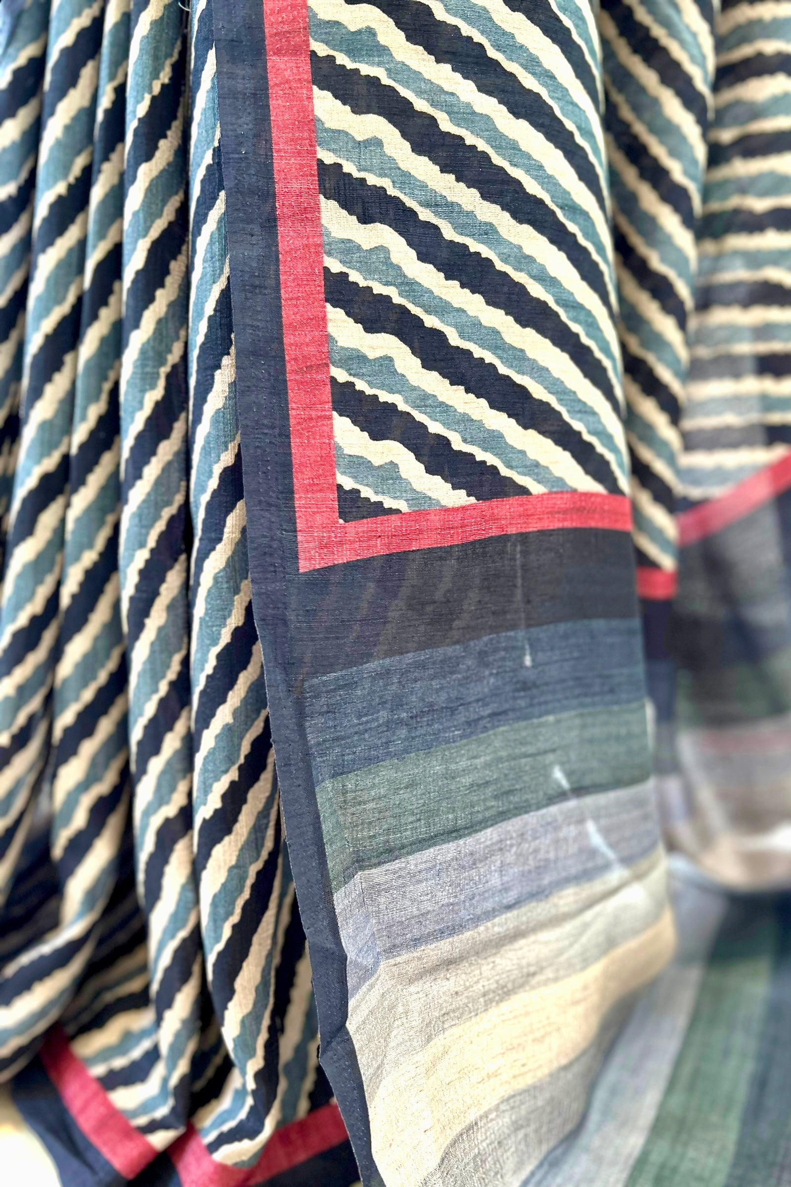 Tussar silk striped saree