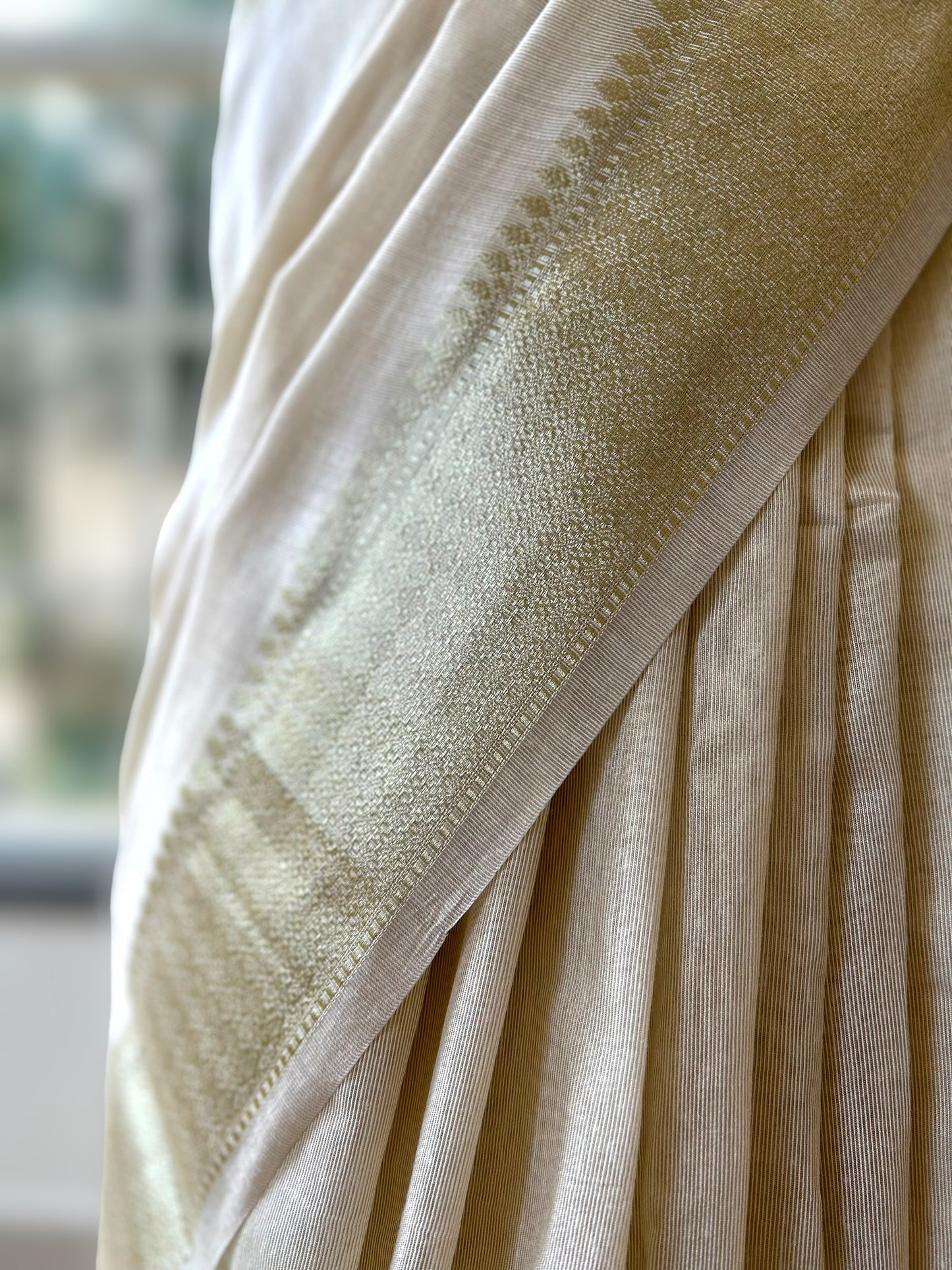 Lotus handloom saree - Beige