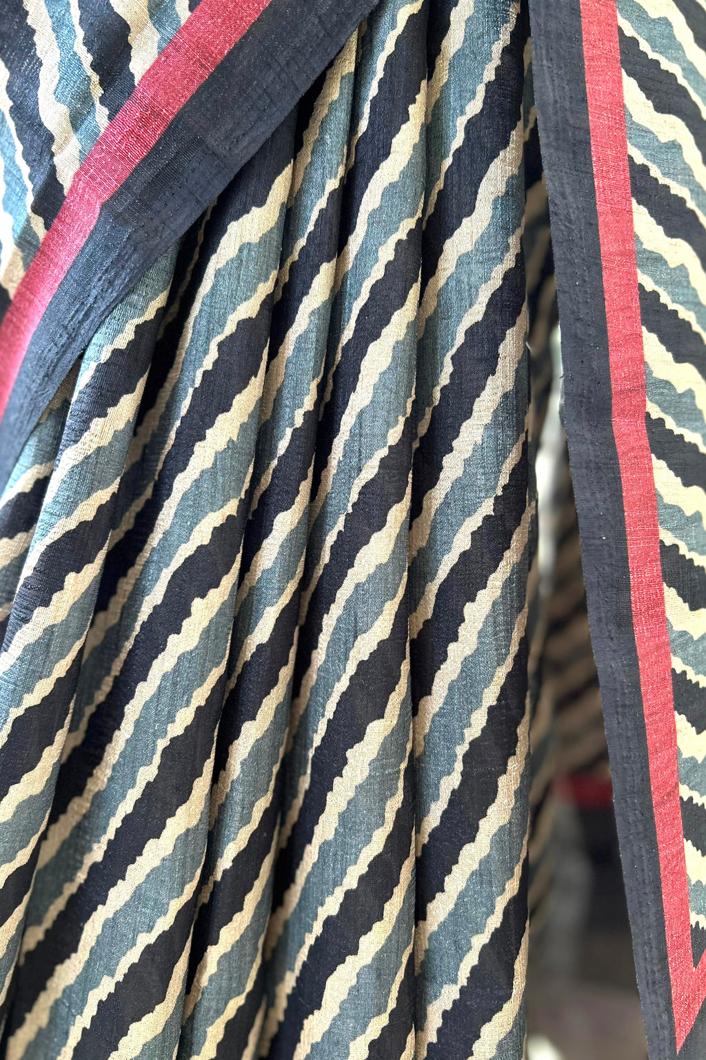 Tussar silk striped saree