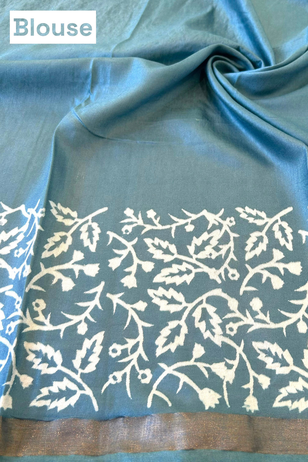 Muslin cotton saree - Powder Blue