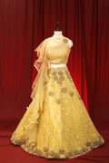 Golden sequins shimmer lehenga