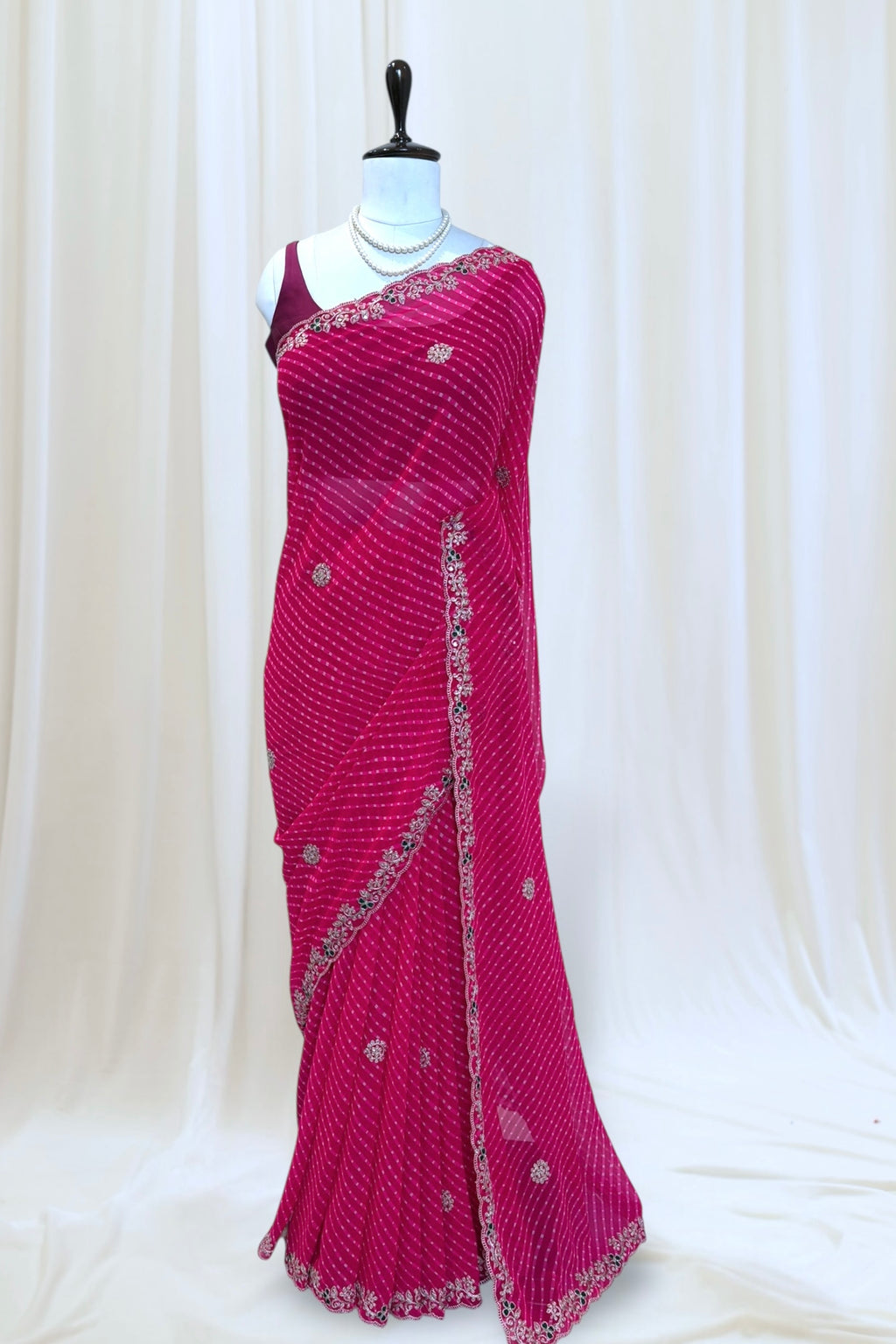 Designer motra saree - Pink
