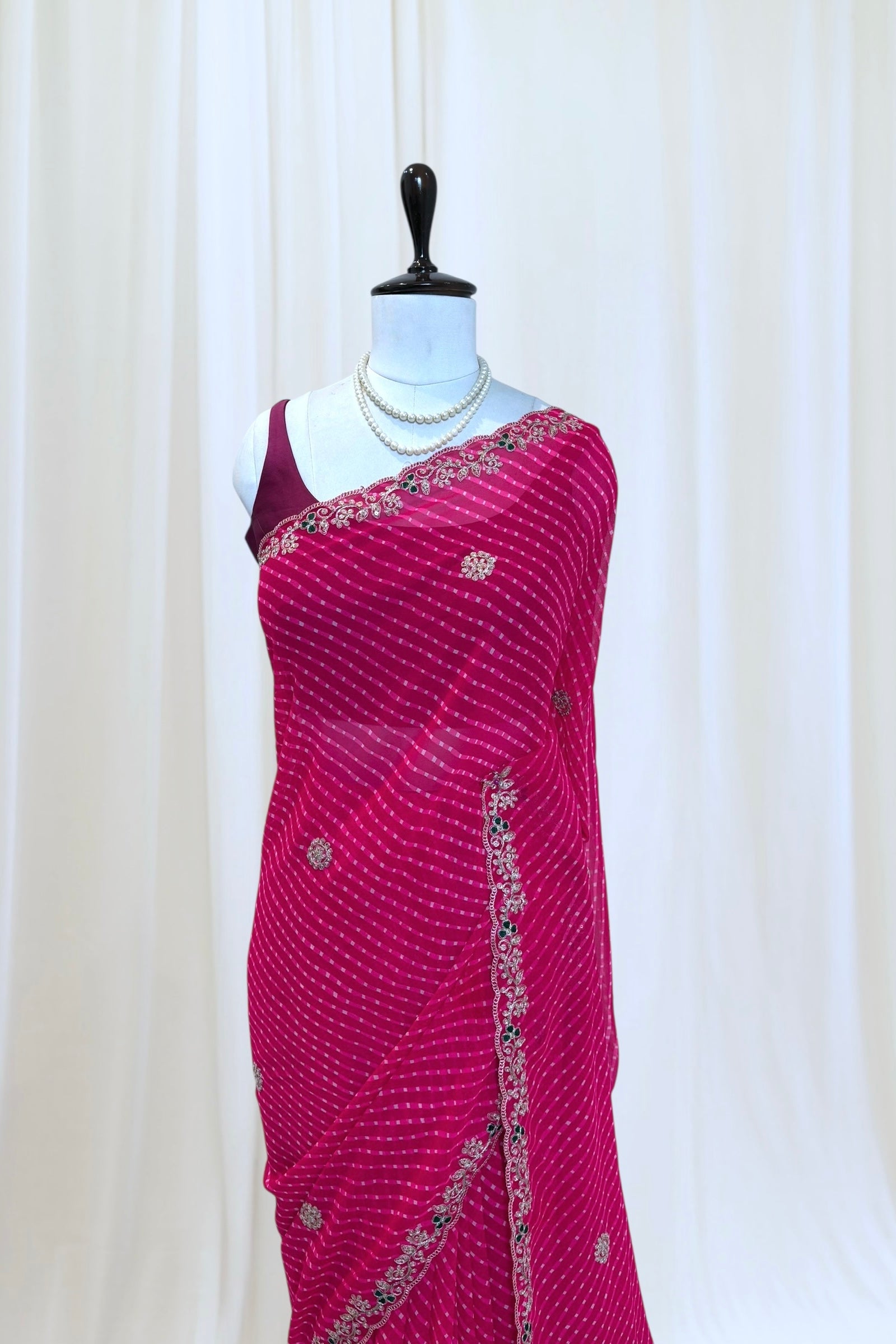 Designer motra saree - Pink