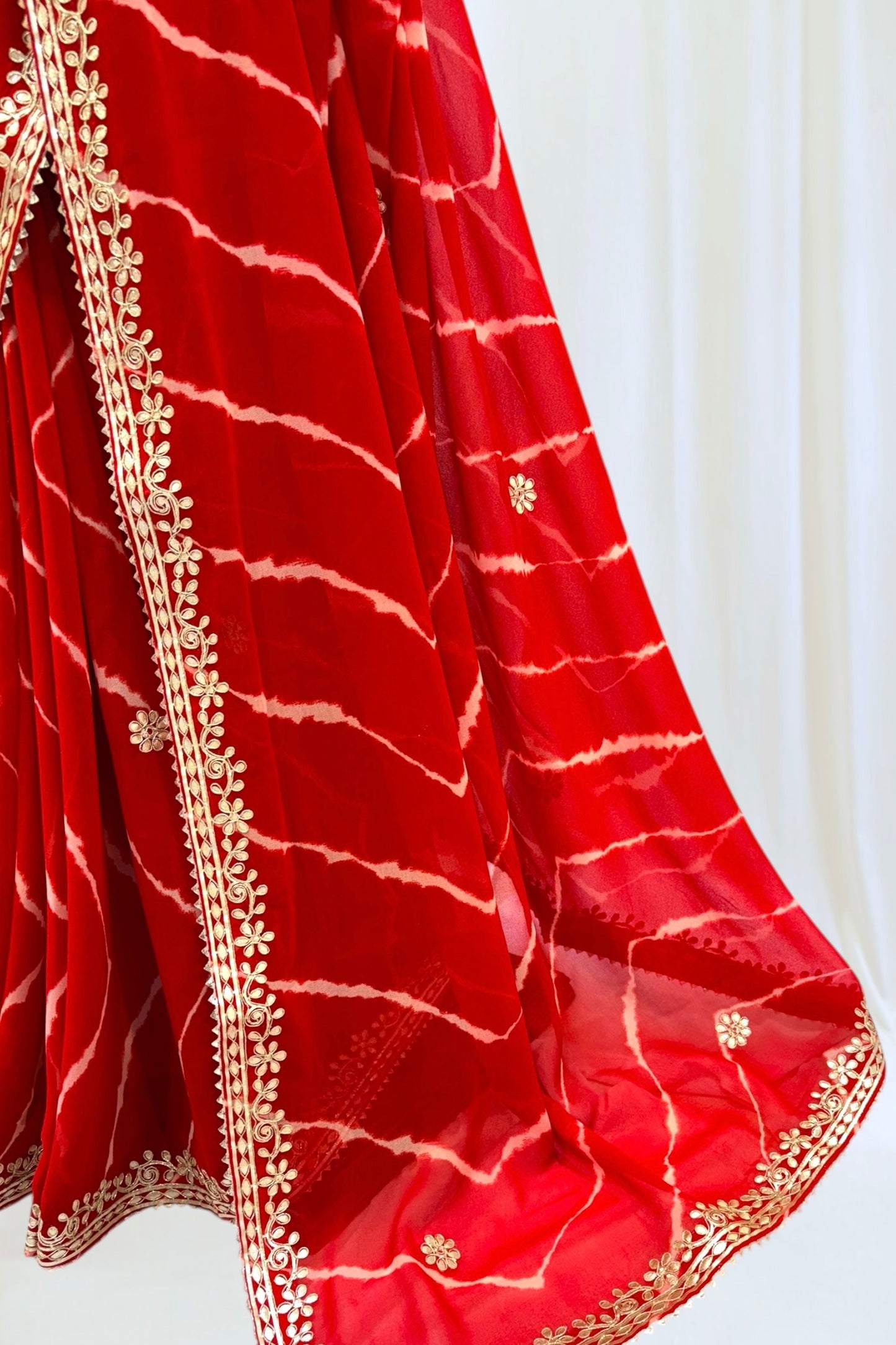 Georgette leheriya saree- Red
