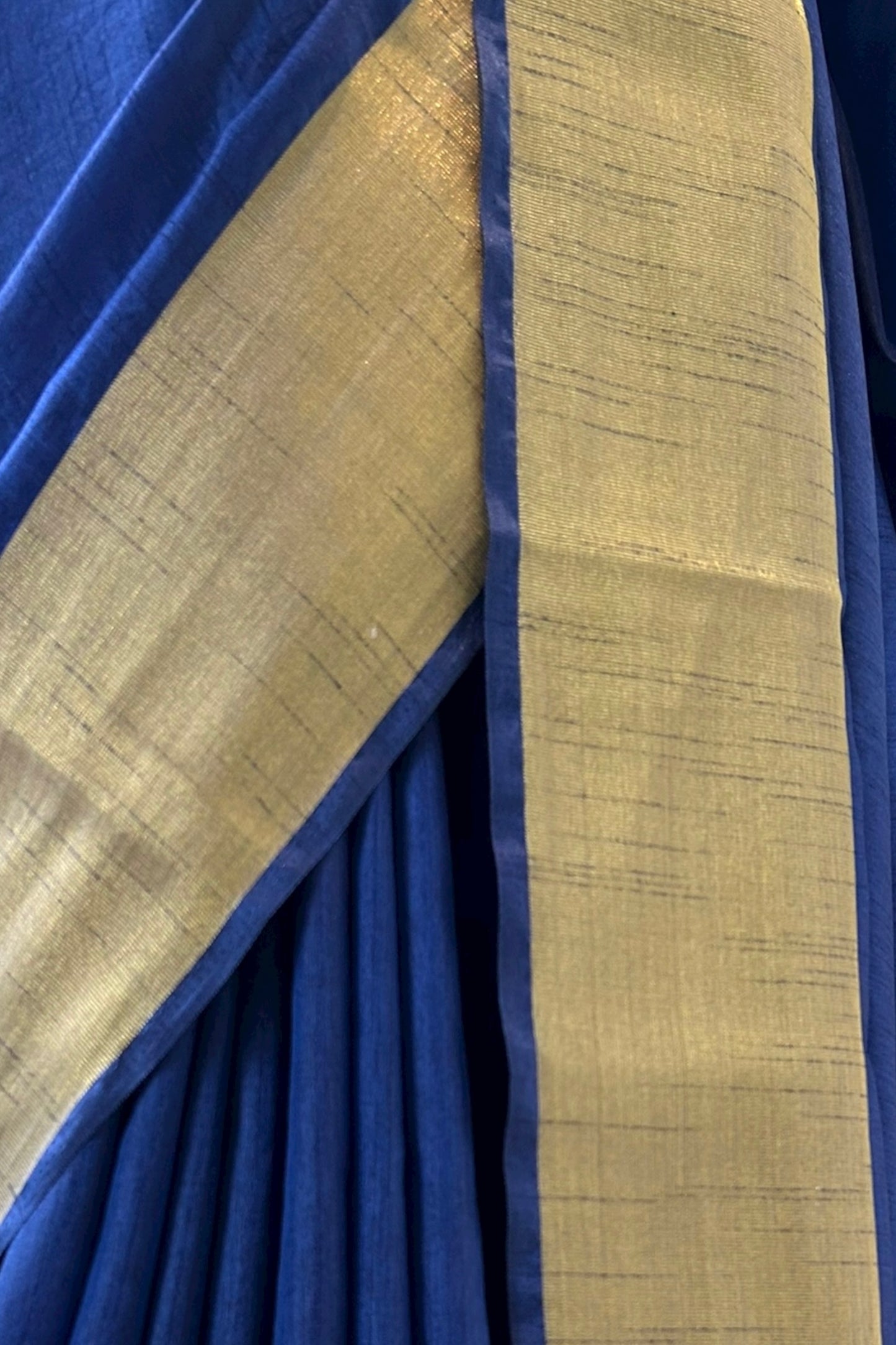 Royal blue soft cotton saree