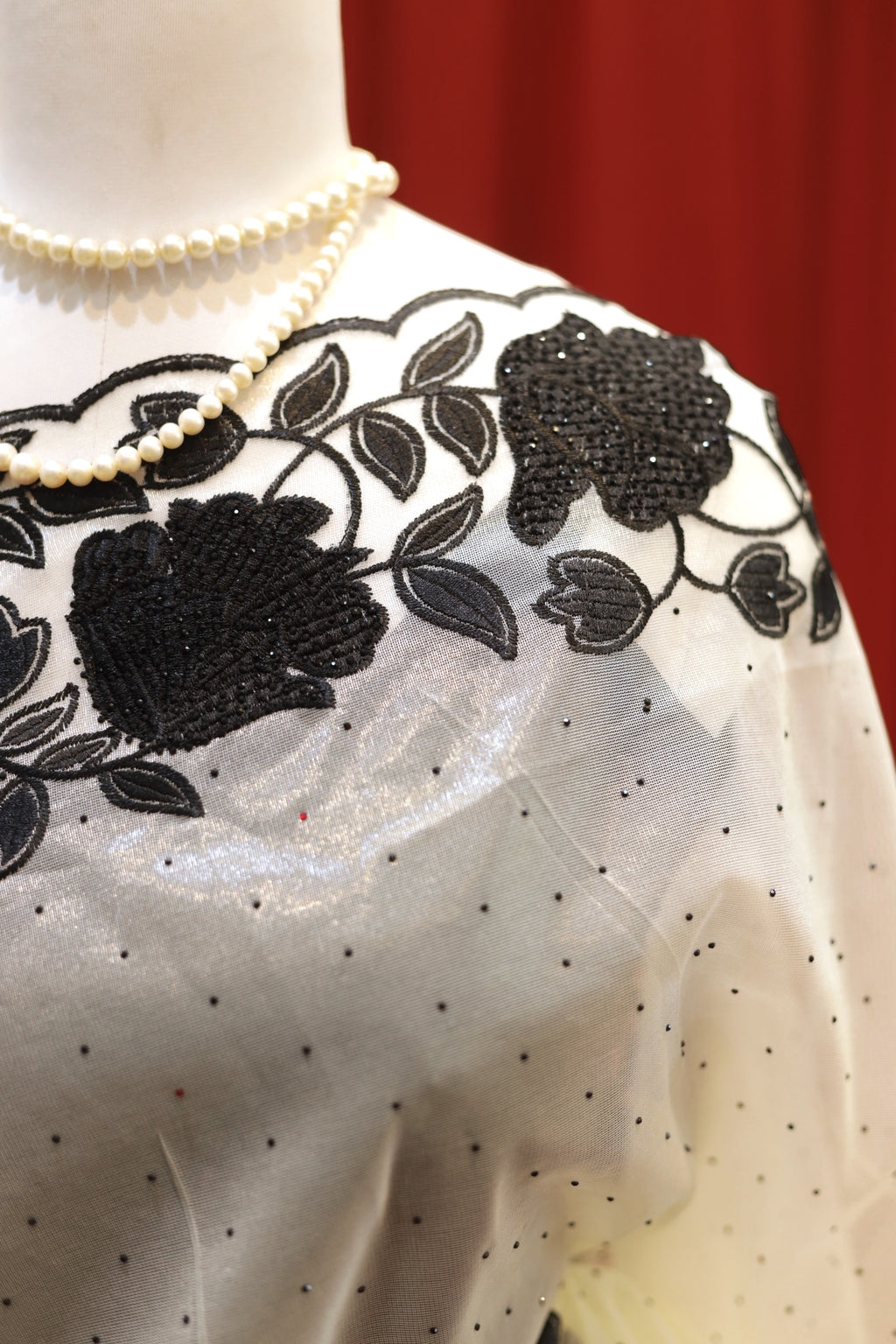 White organza floral saree