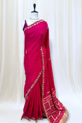 Pink pure dola silk gotta saree