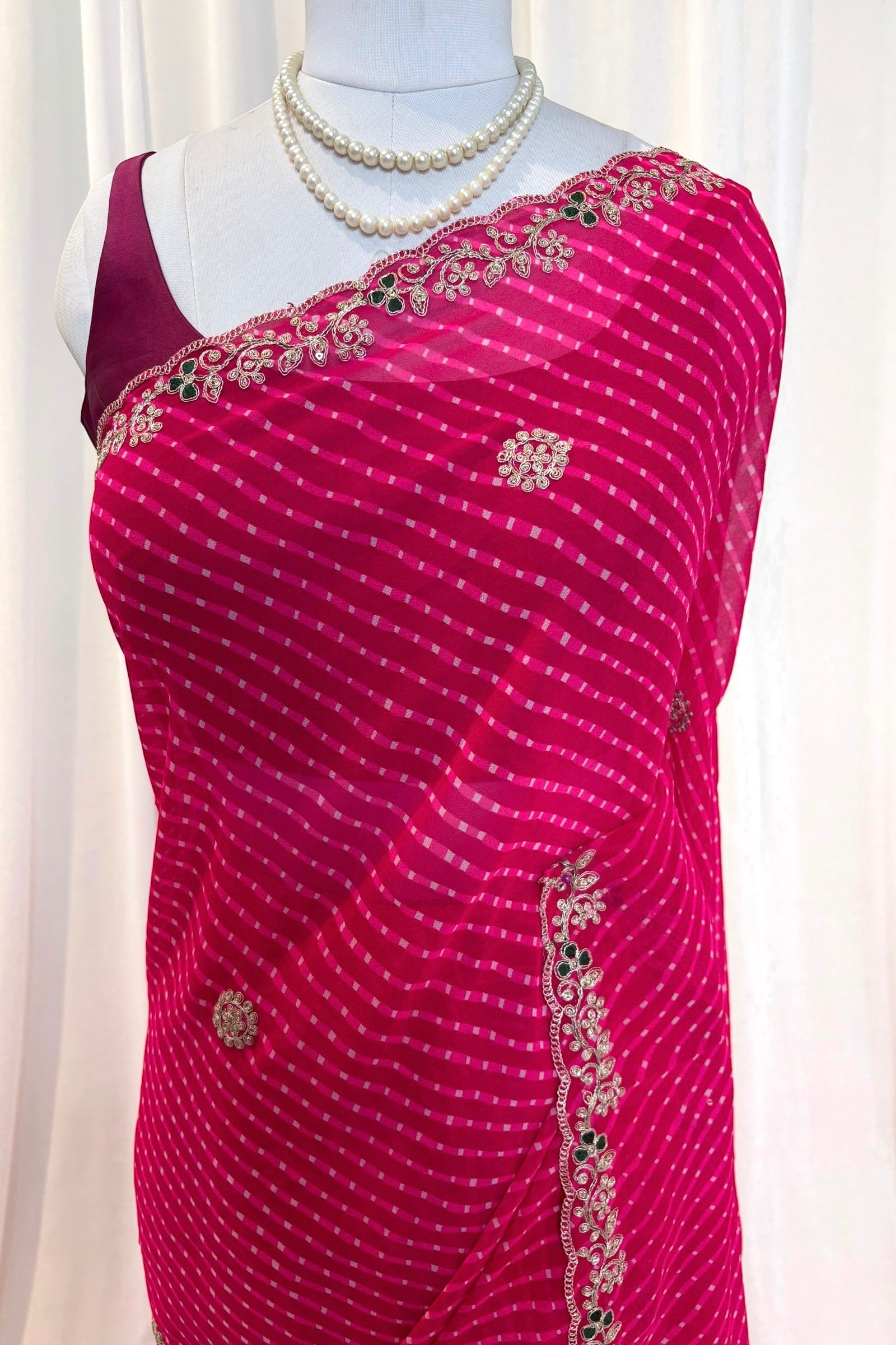 Designer motra saree - Pink