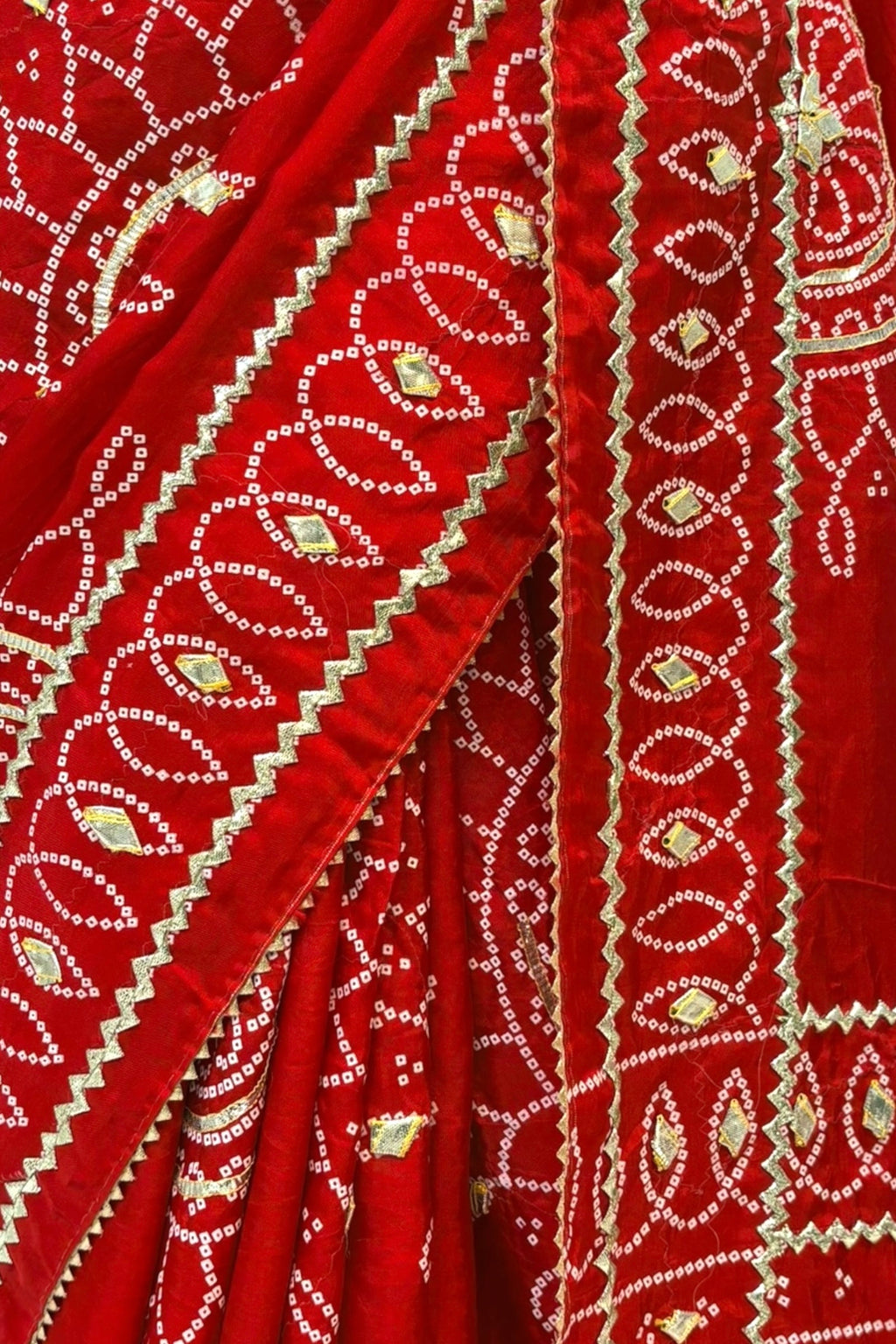 Gotta work organza silk saree - Red