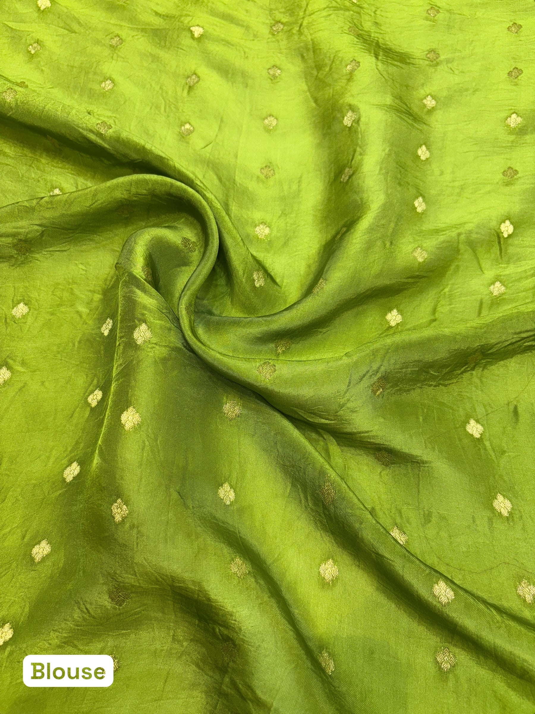 Bandhani print soft organza saree - Parrot green