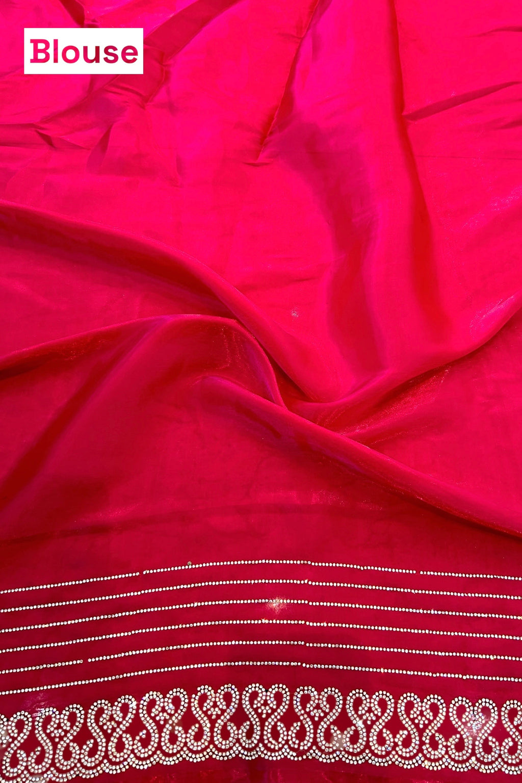 Swarovski sheen organza saree - Crimson