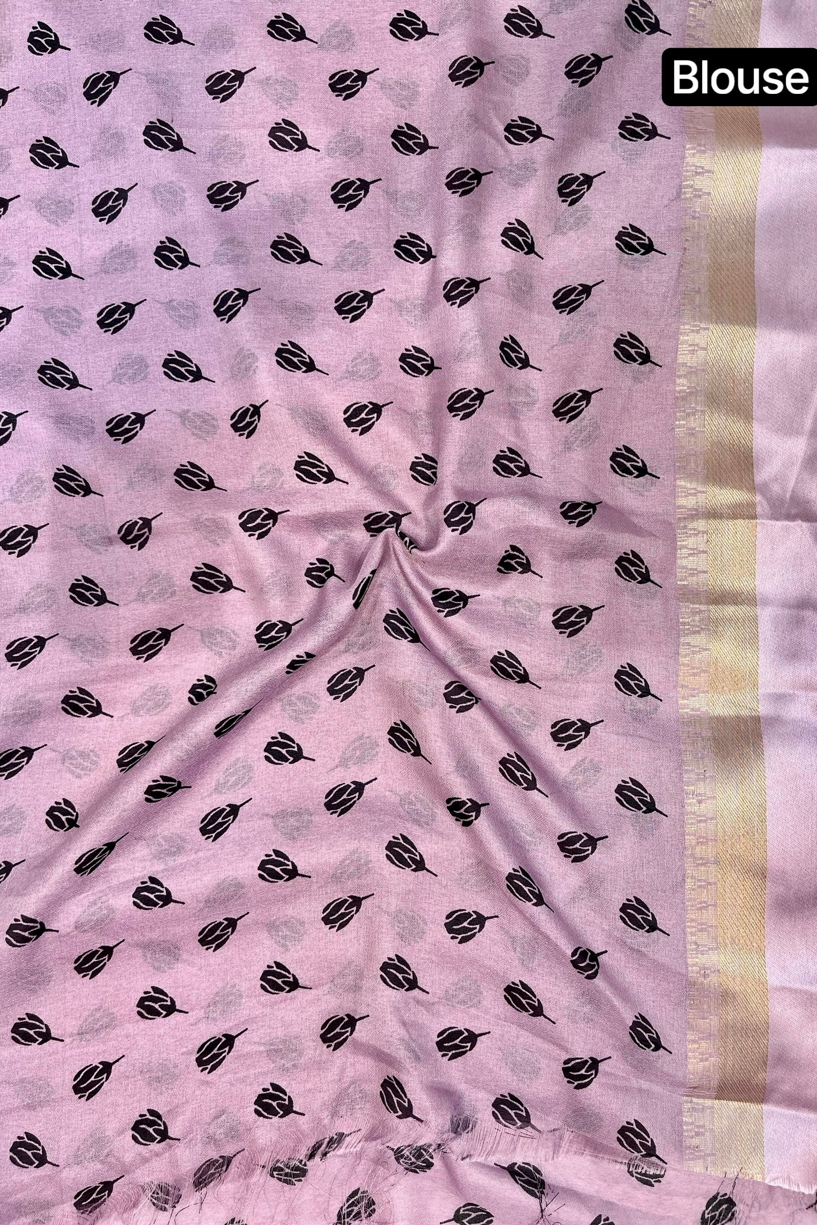 Floral printed chiffon saree - Purple