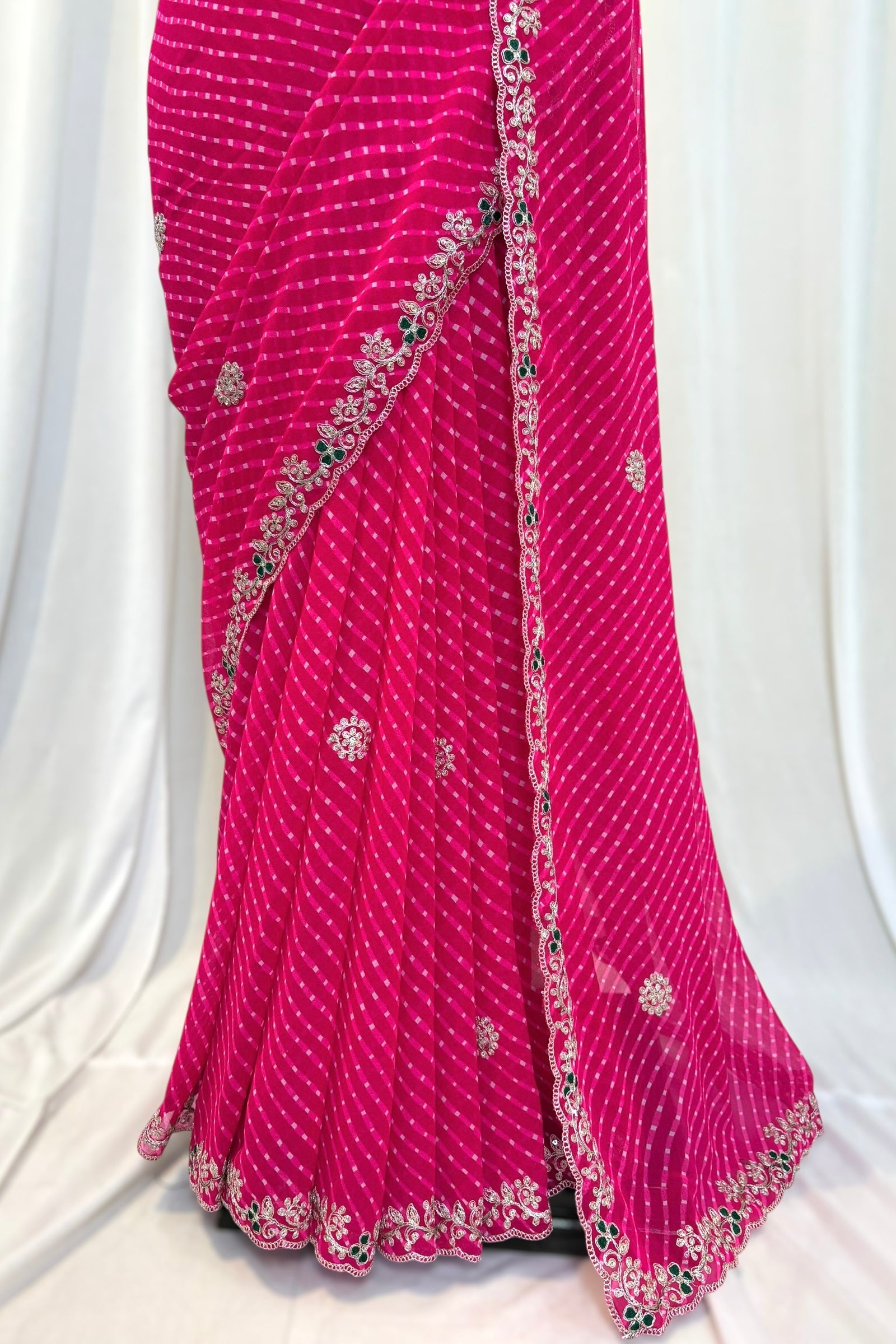 Designer motra saree - Pink