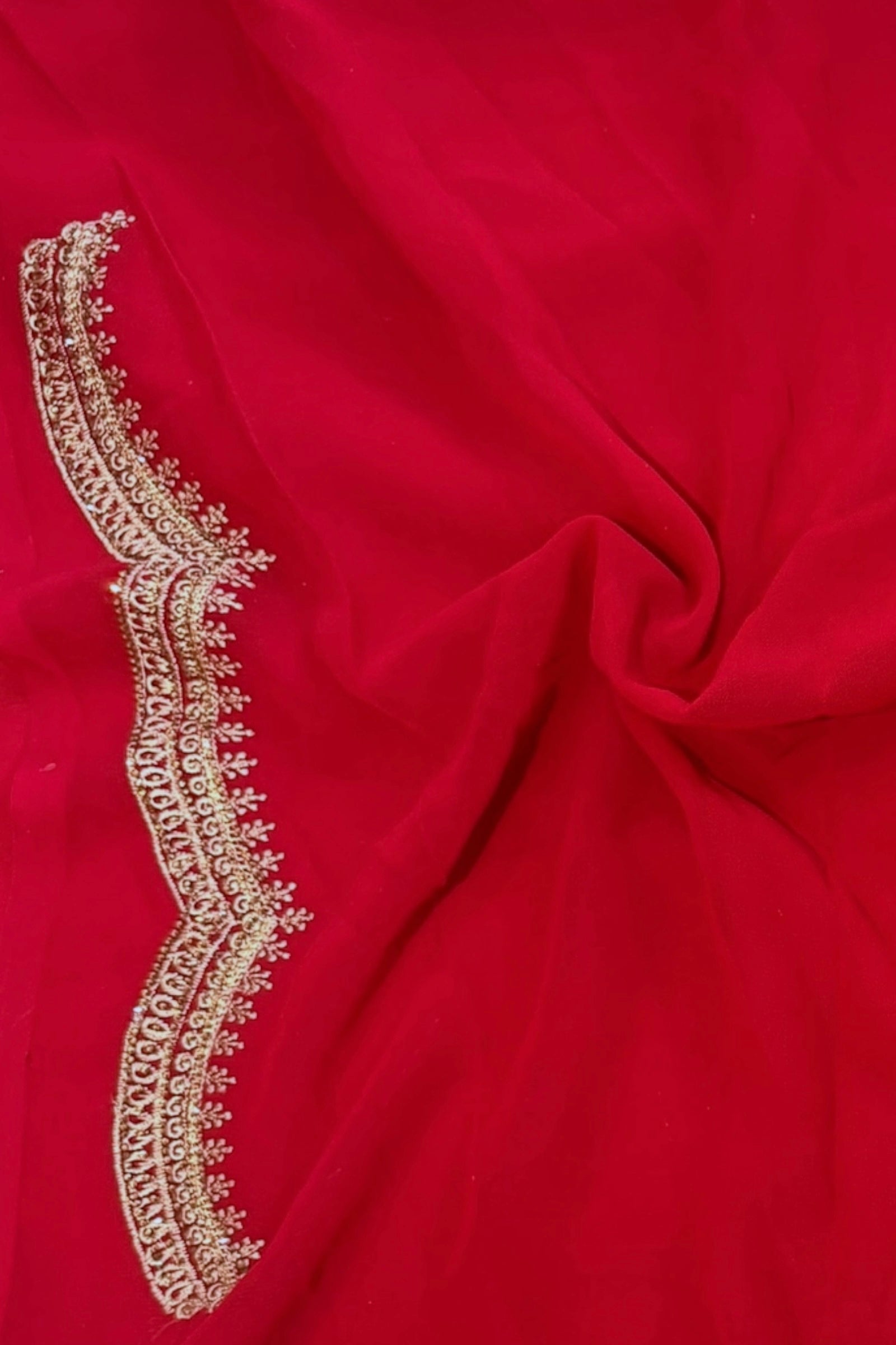 Crimson embroidered saree