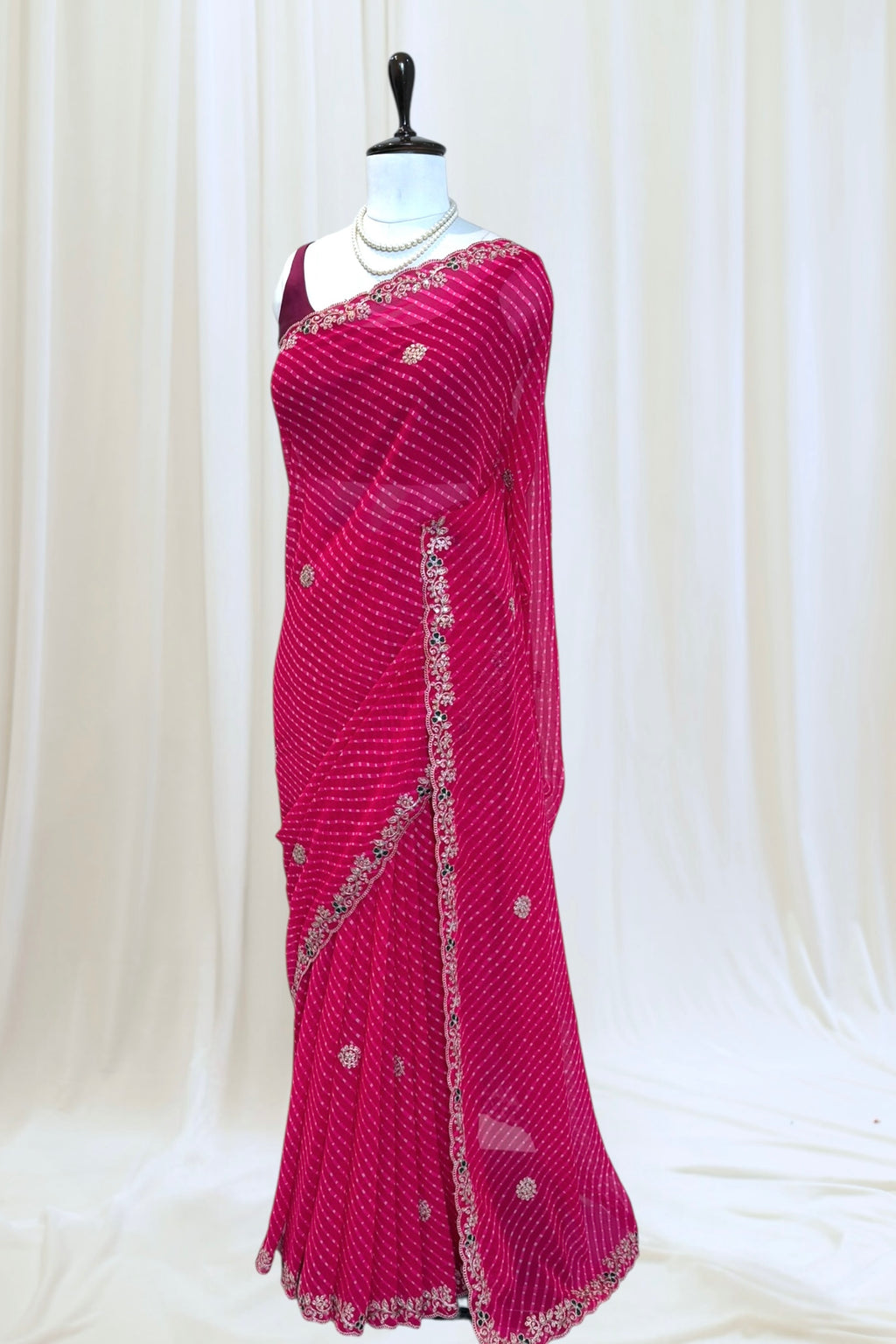 Designer motra saree - Pink