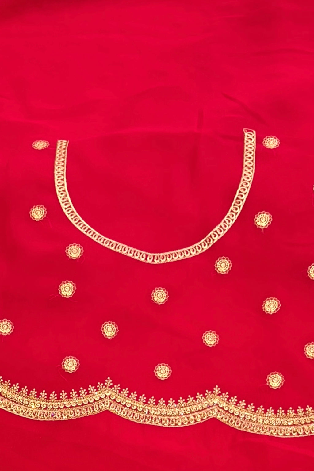 Crimson embroidered saree