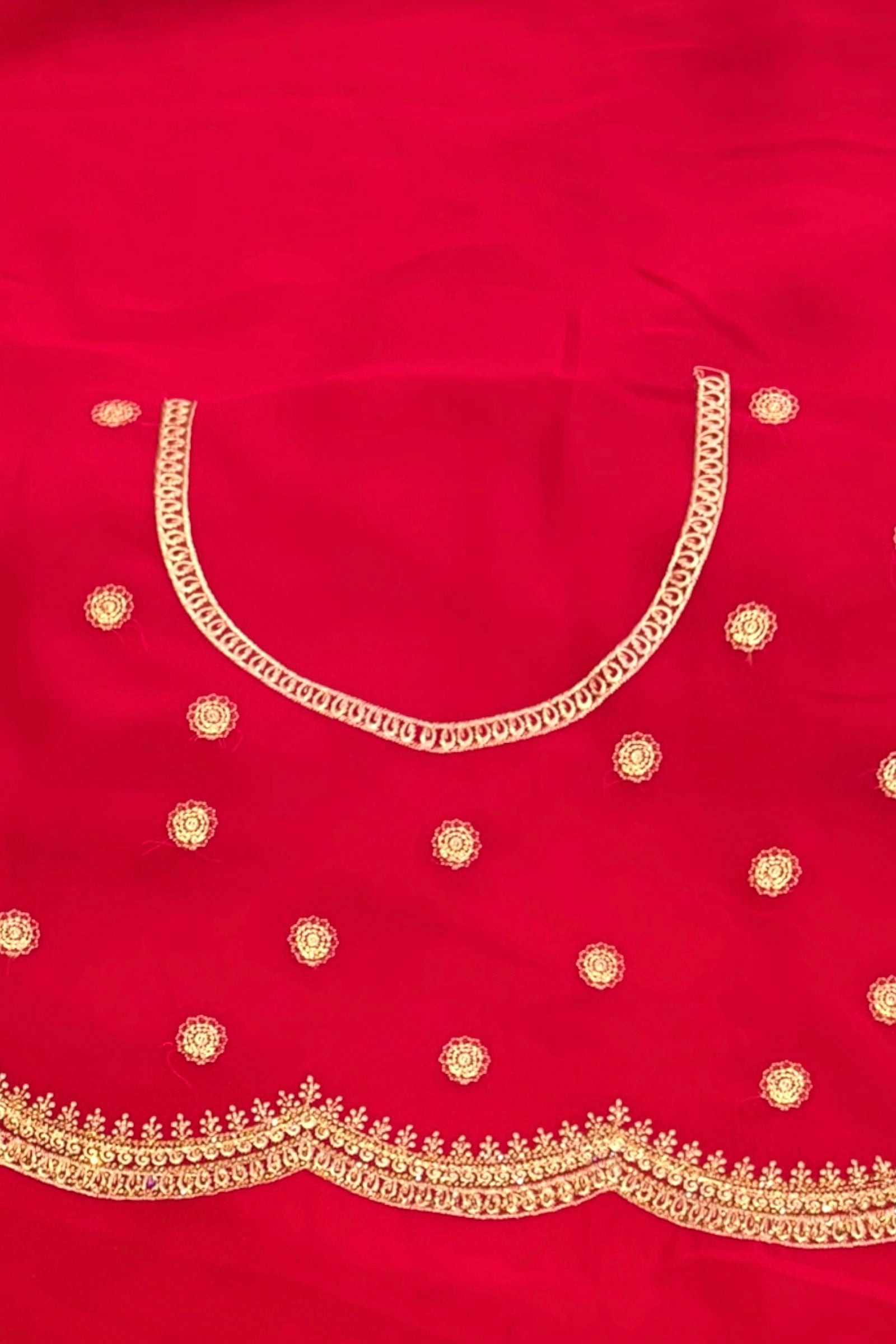 Crimson embroidered saree