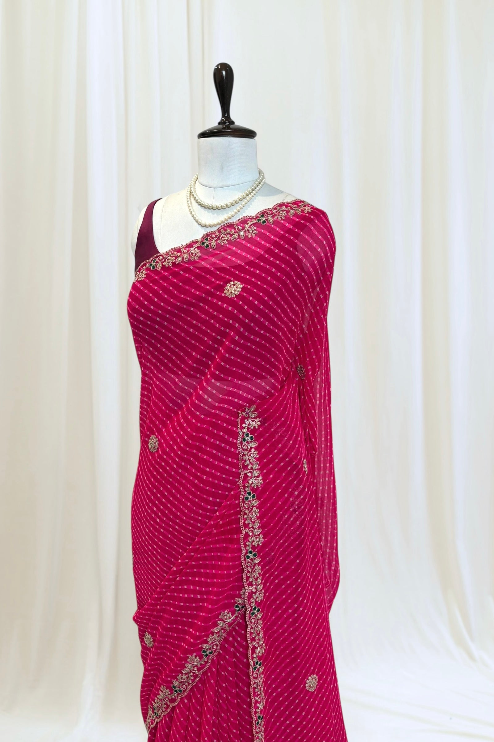 Designer motra saree - Pink