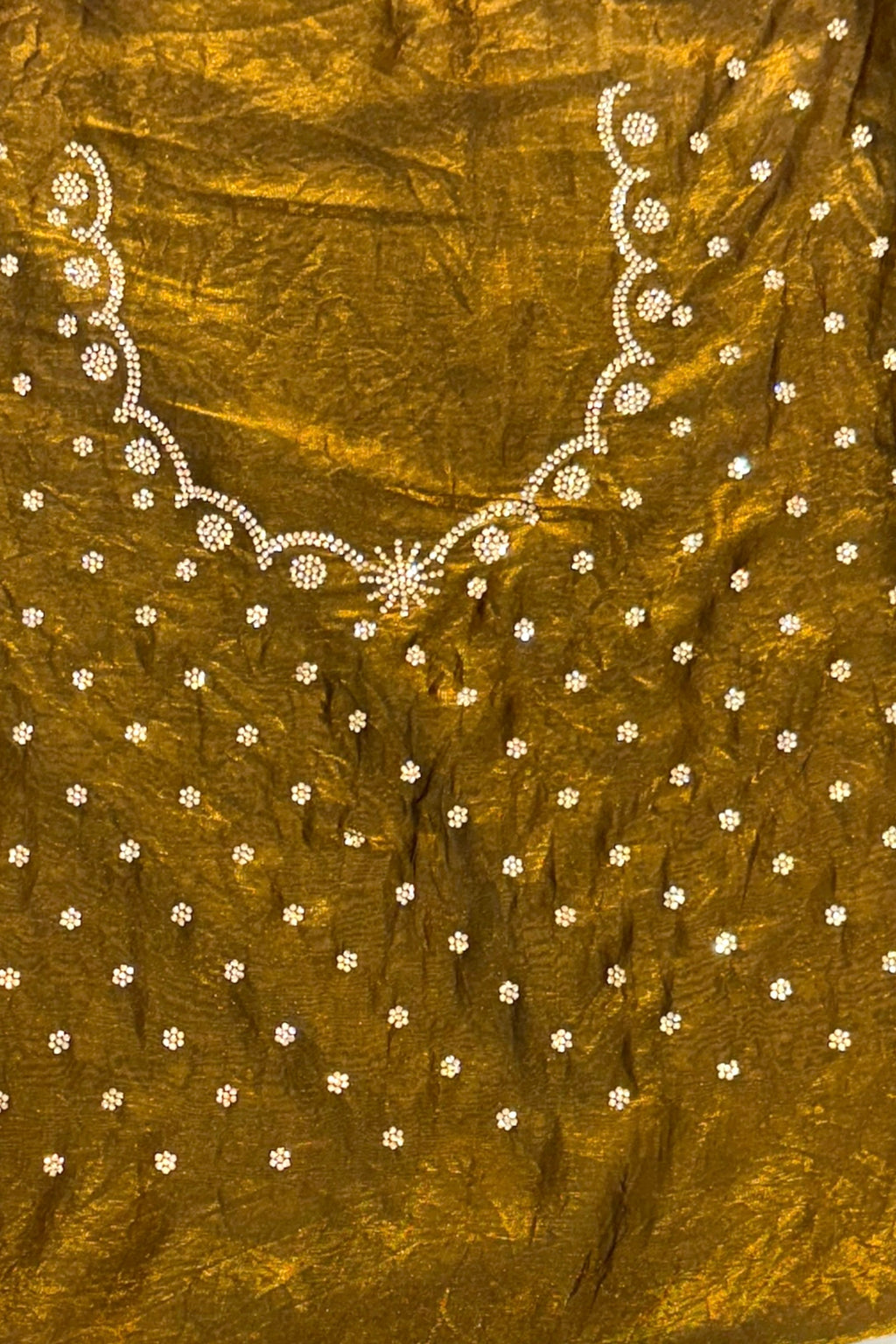 Golden fendy embellished saree