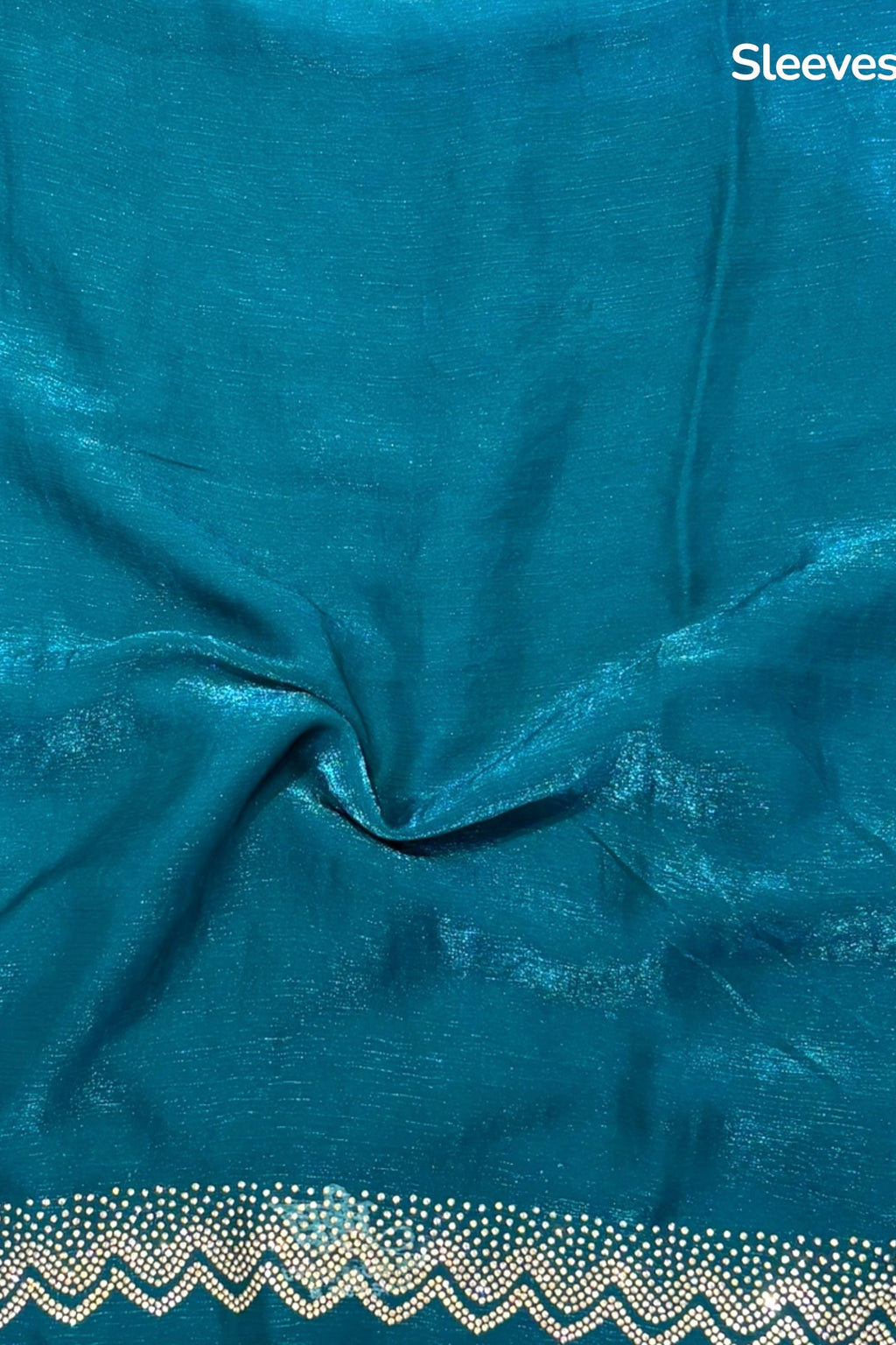 Shimmer chiffon swarovski saree - Blue