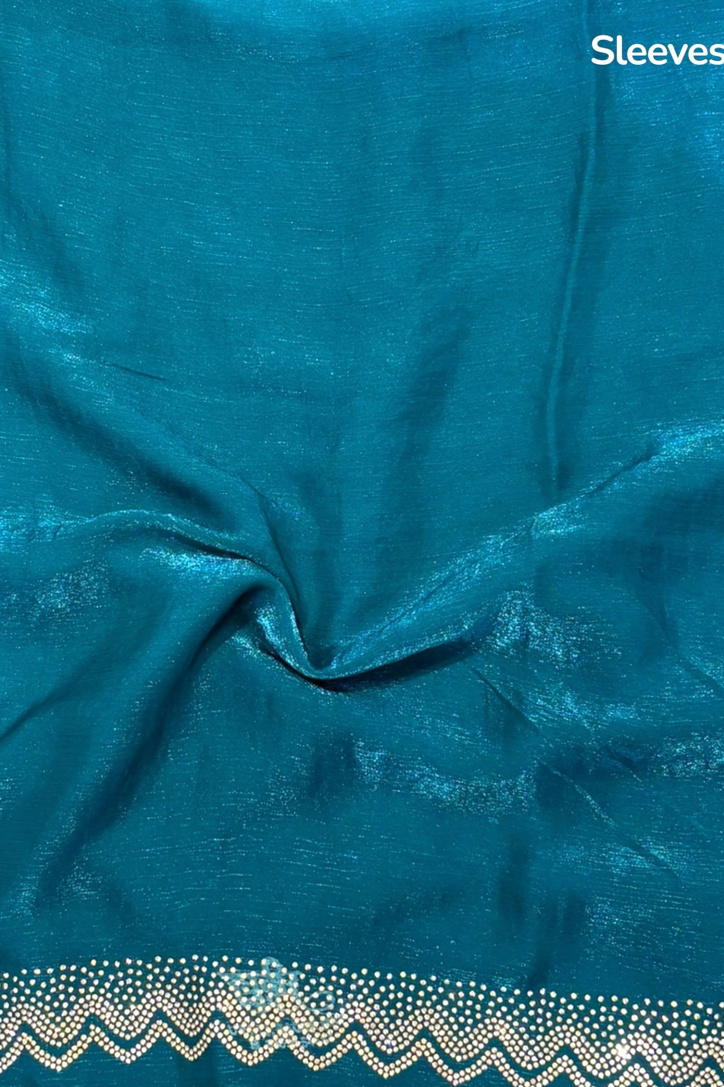 Shimmer chiffon swarovski saree - Blue