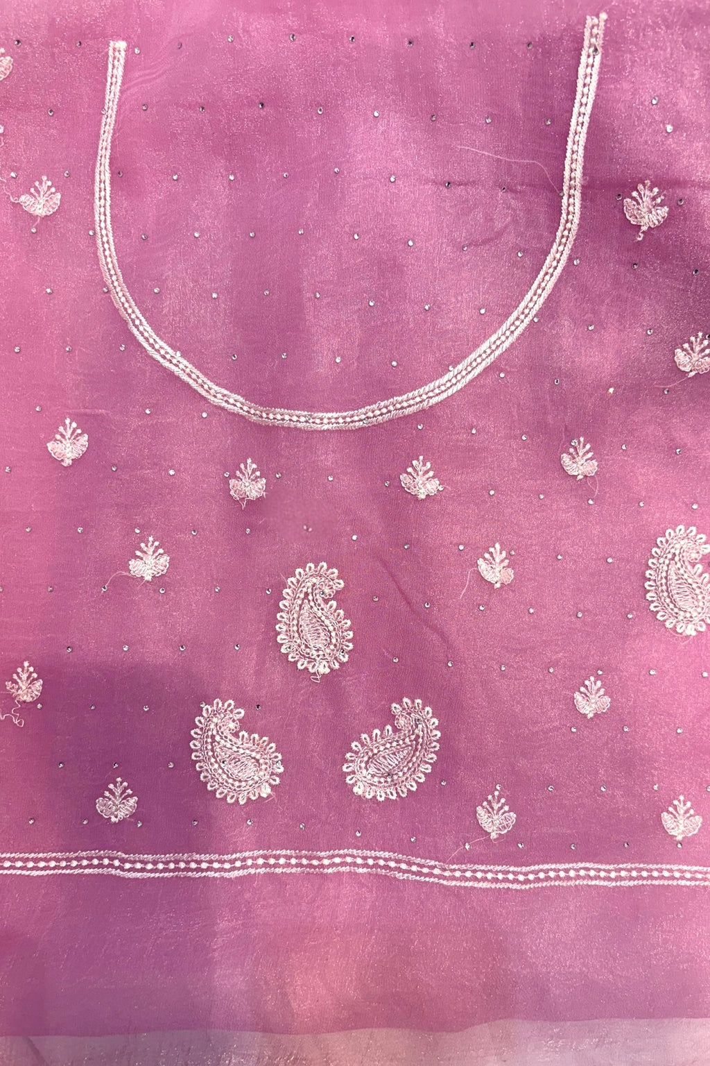 Kashmiri work soft organza saree