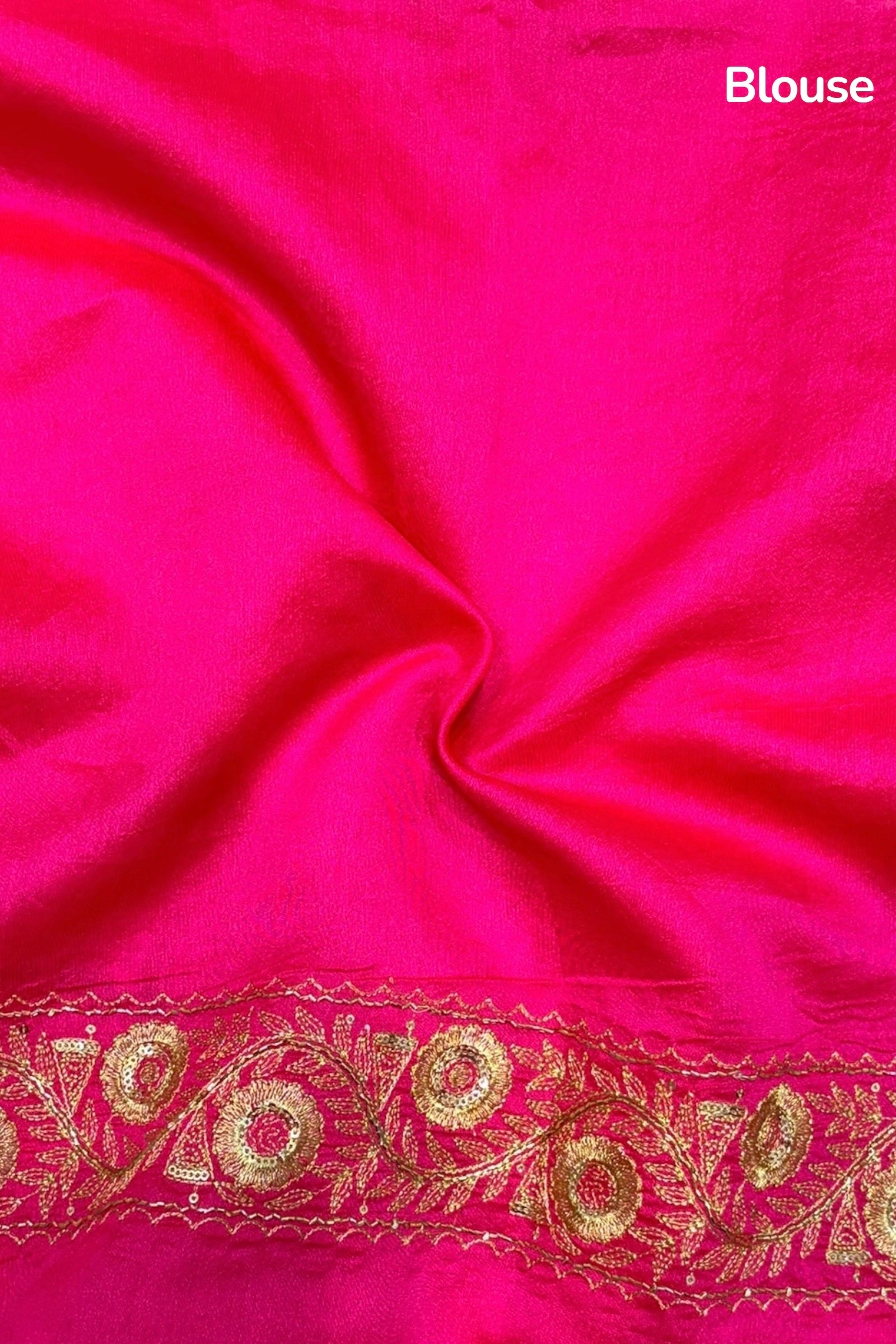 Pink motra zari georgette saree