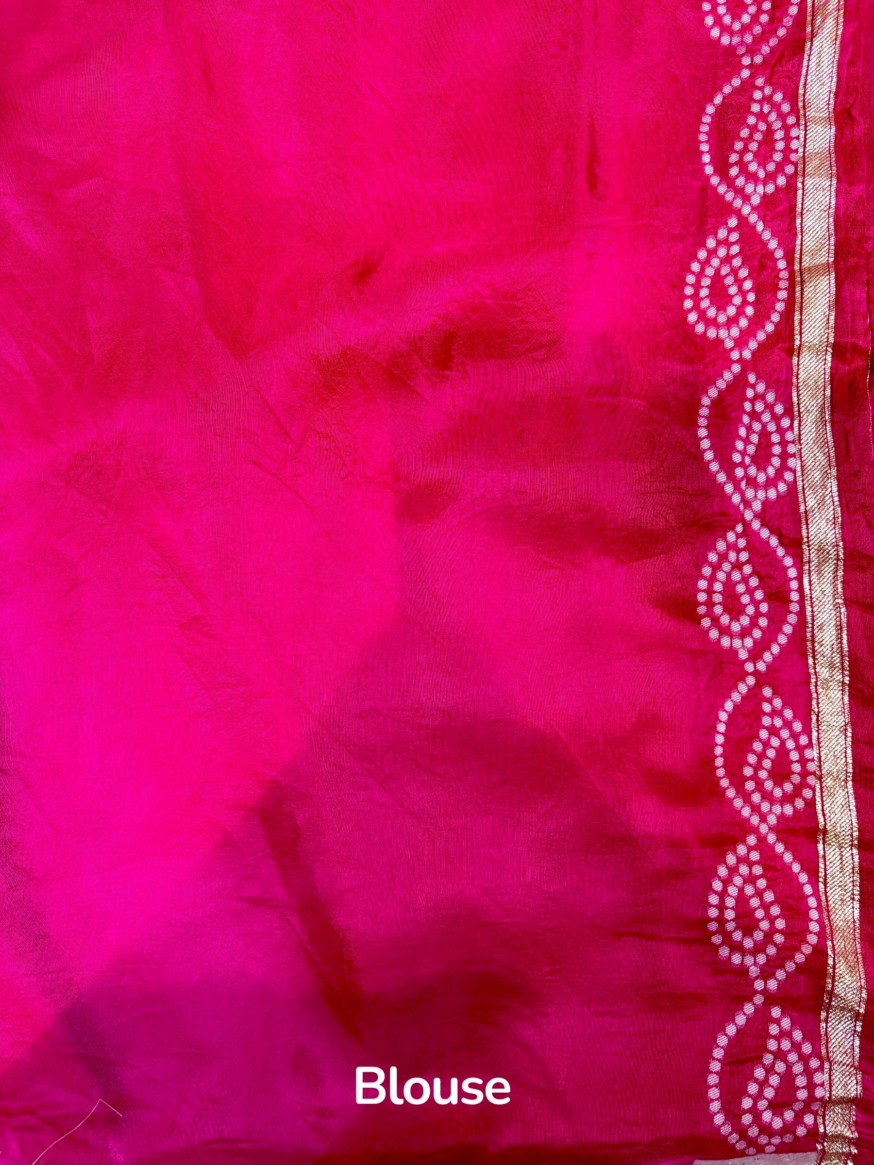 Pink pure dola silk gotta saree
