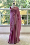 Swarovski sheen organza saree - Lavender
