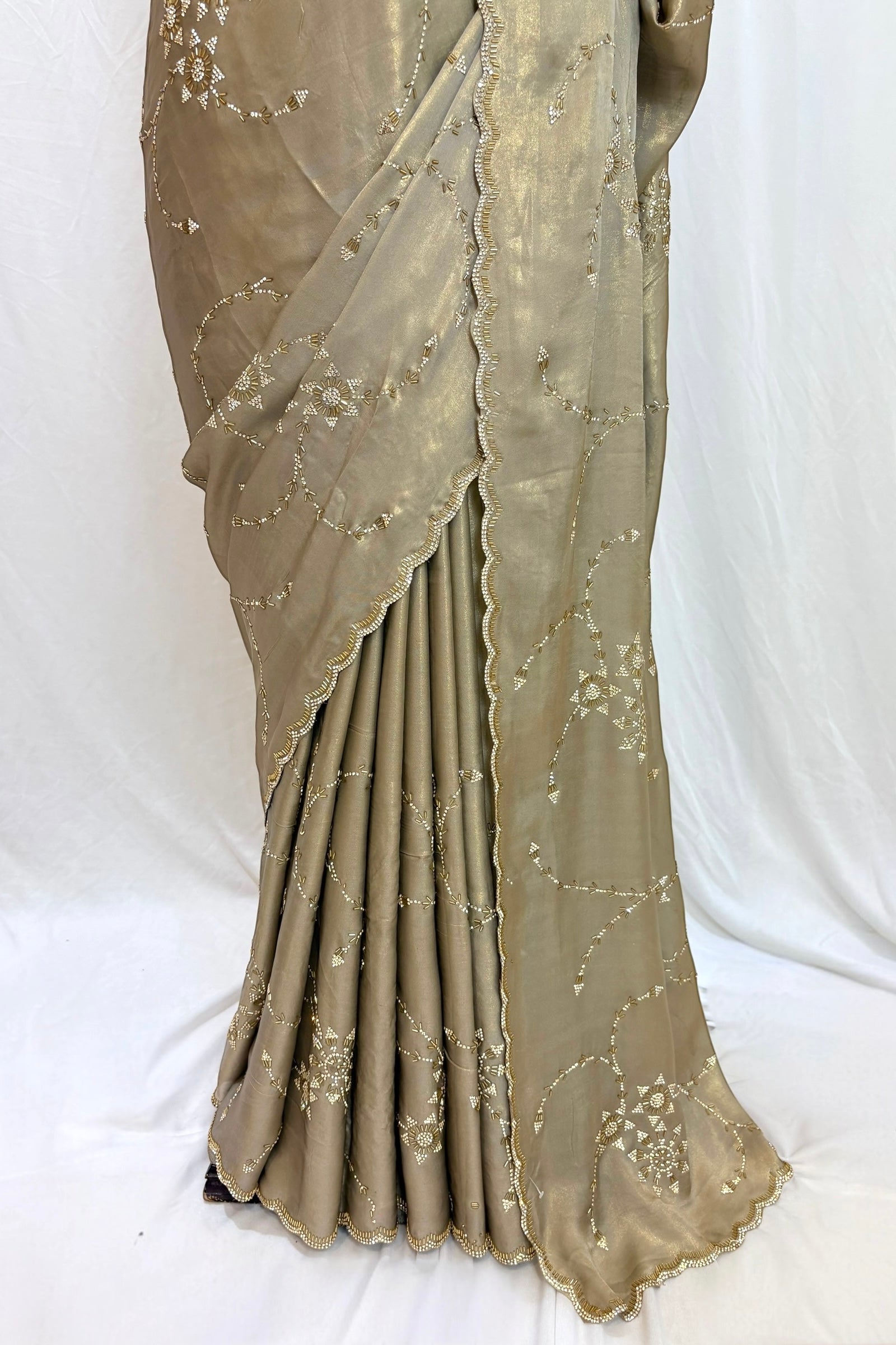 Golden foil embellished saree