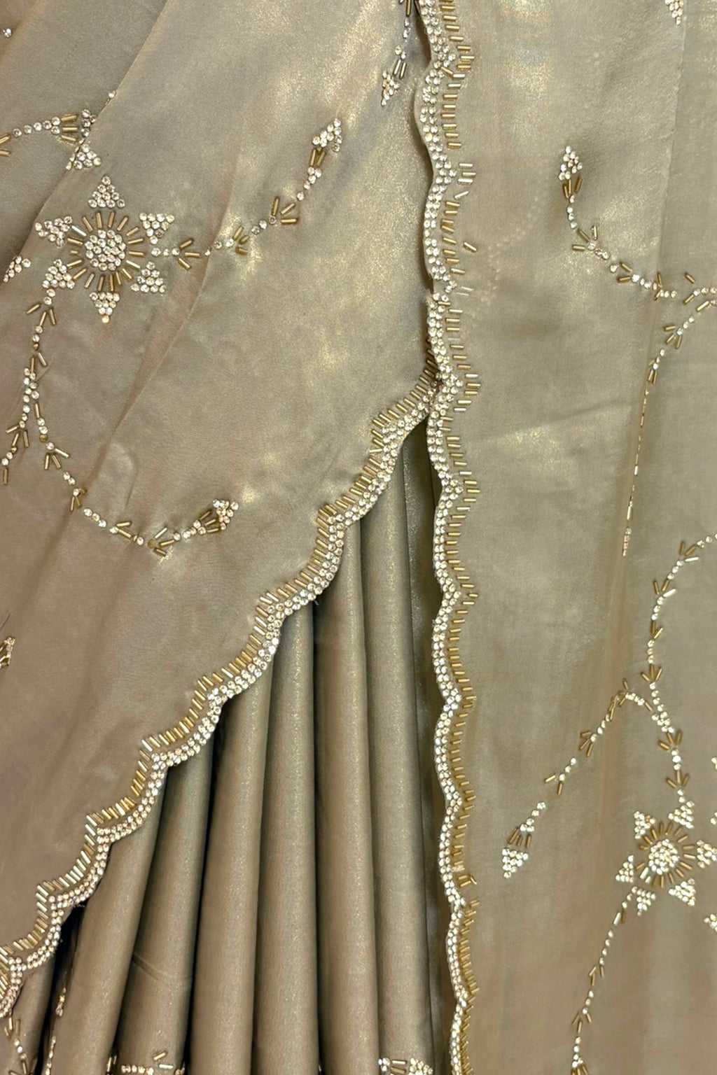 Golden foil embellished saree