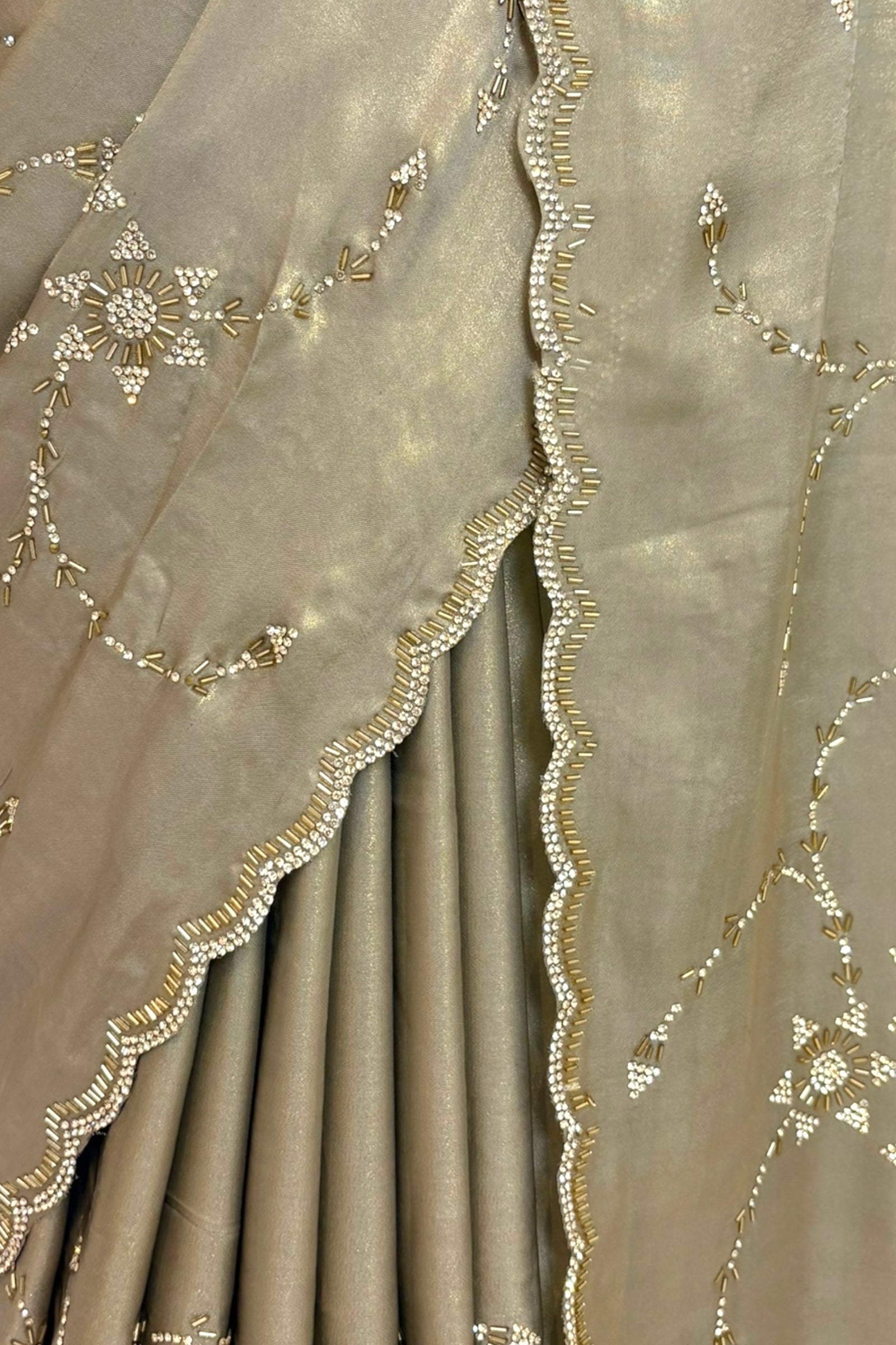 Golden foil embellished saree