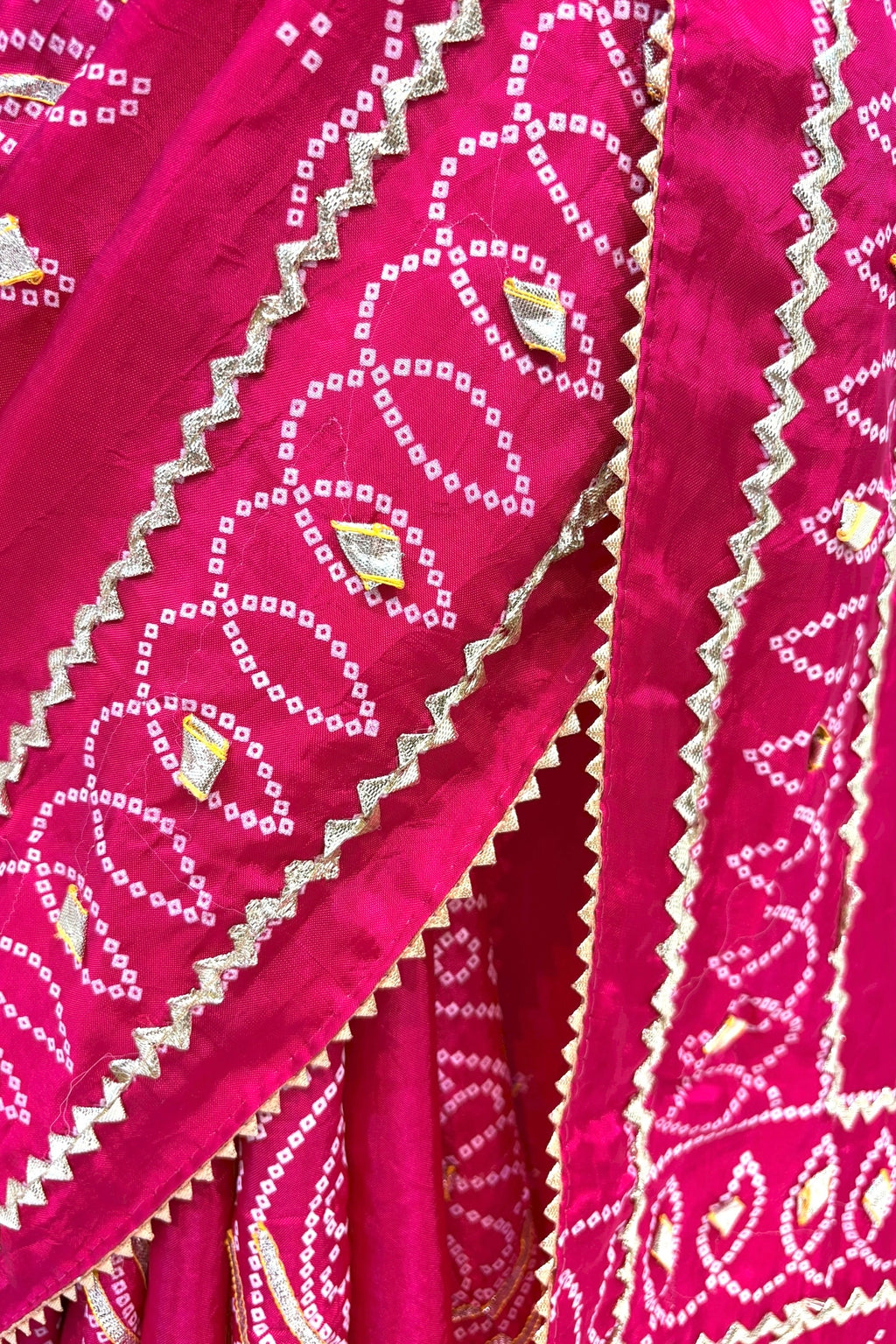 Gotta work organza silk saree - Rani Pink