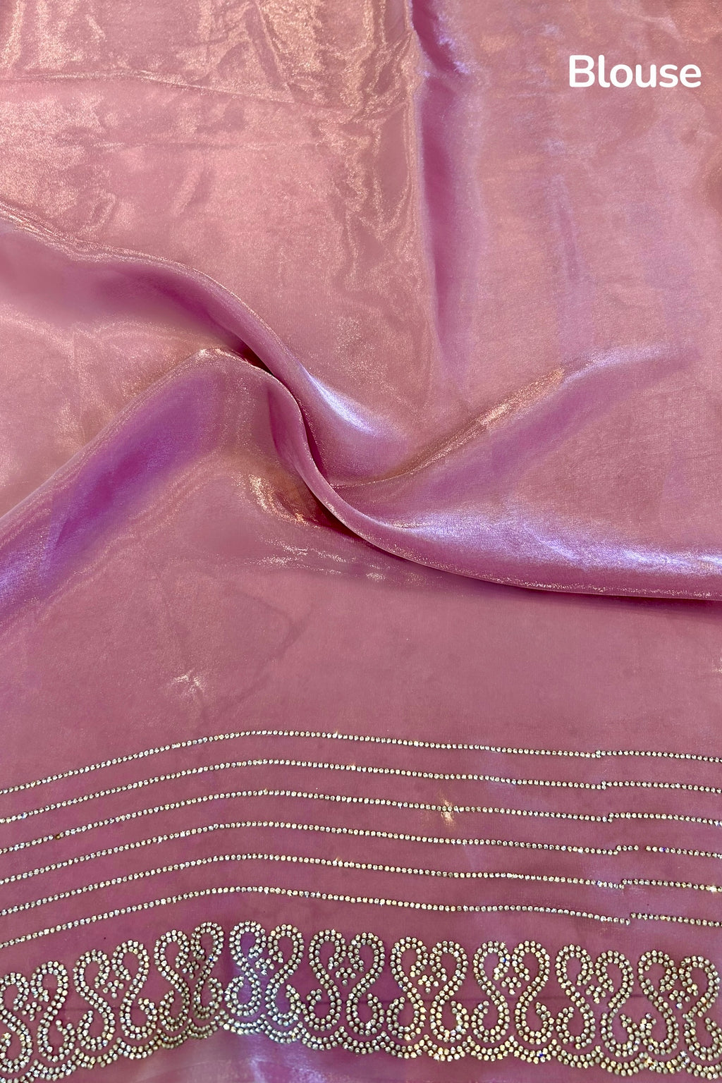 Swarovski sheen organza saree - Lavender