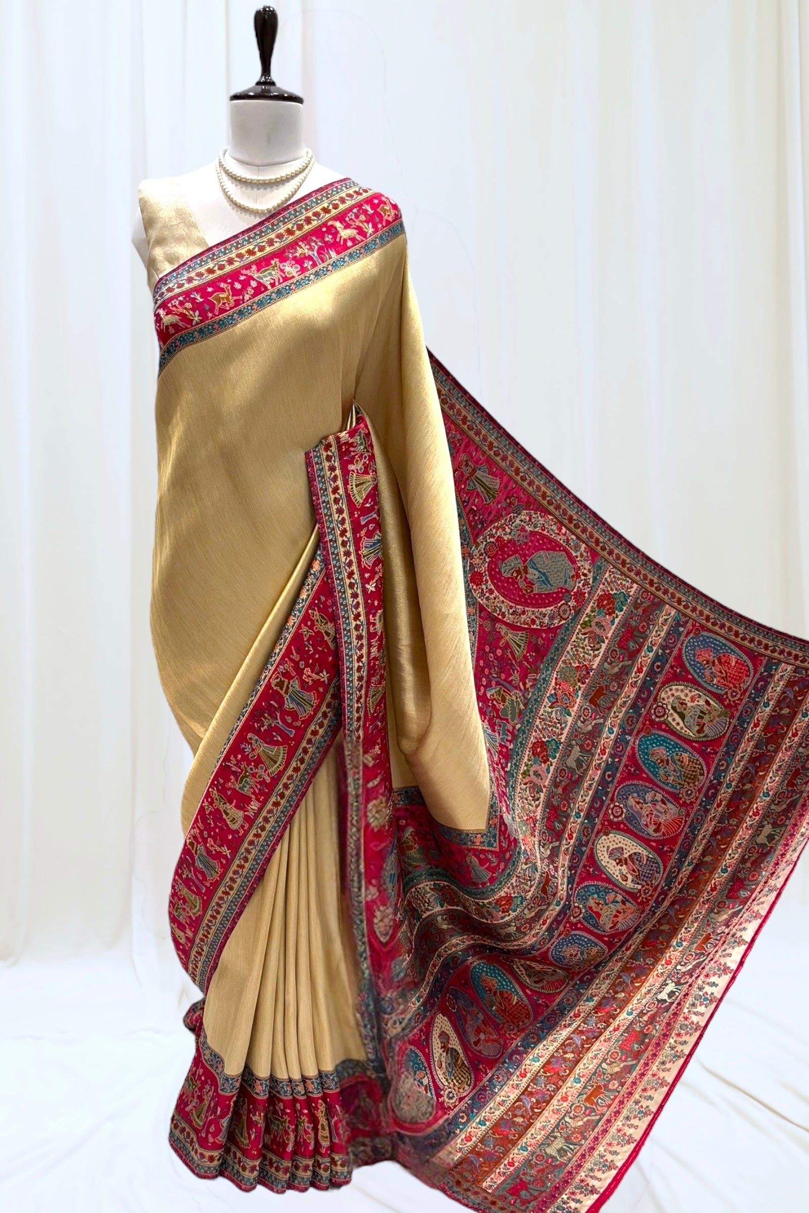 Golden premium silk saree