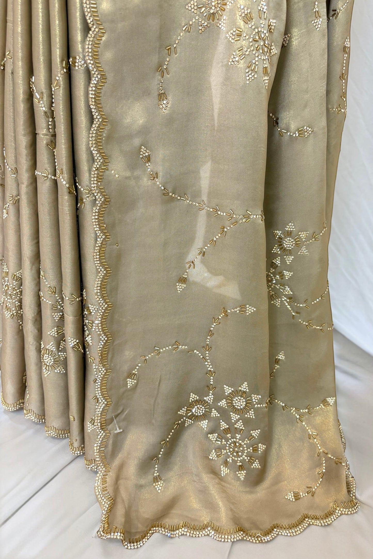 Golden foil embellished saree