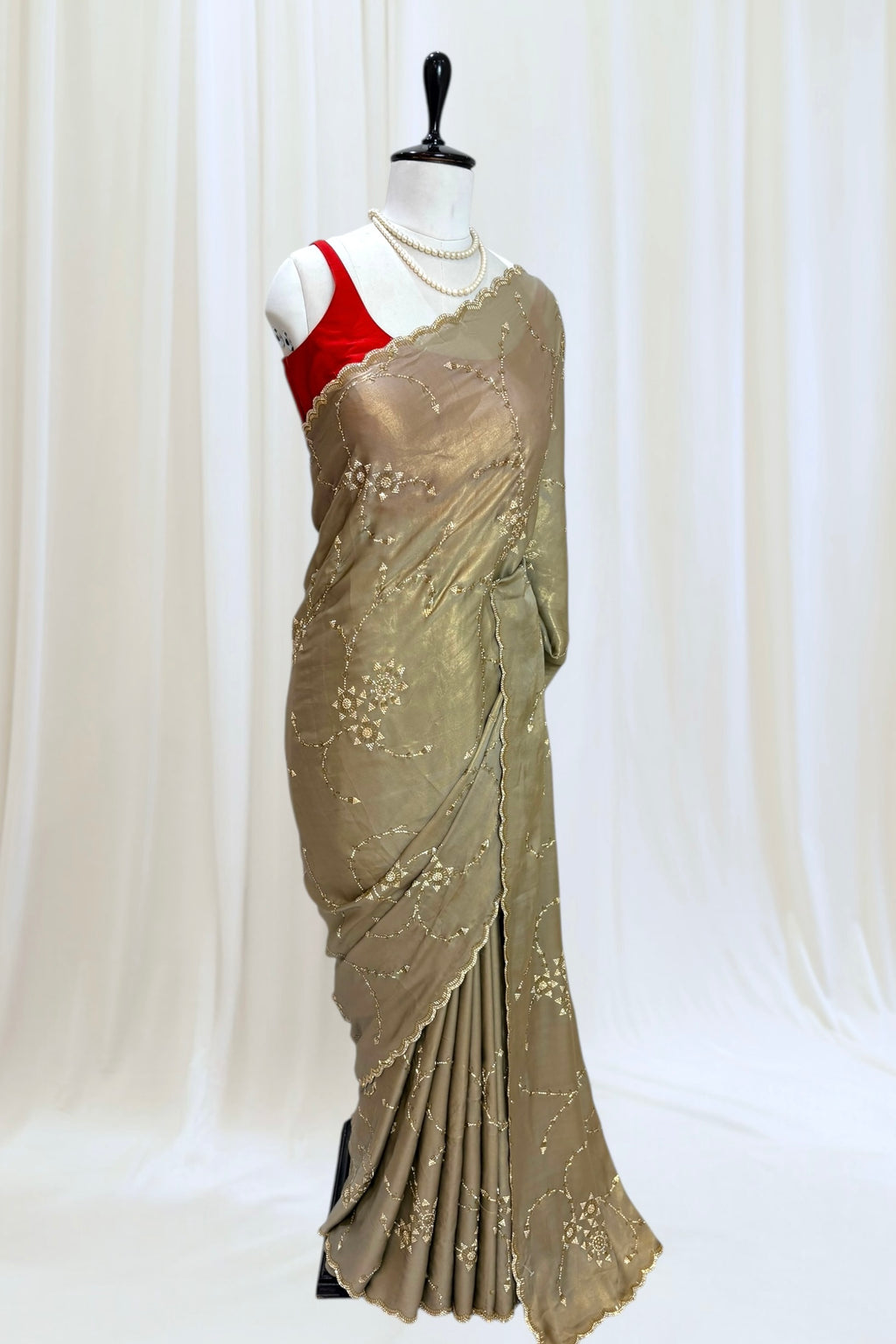 Golden foil embellished saree