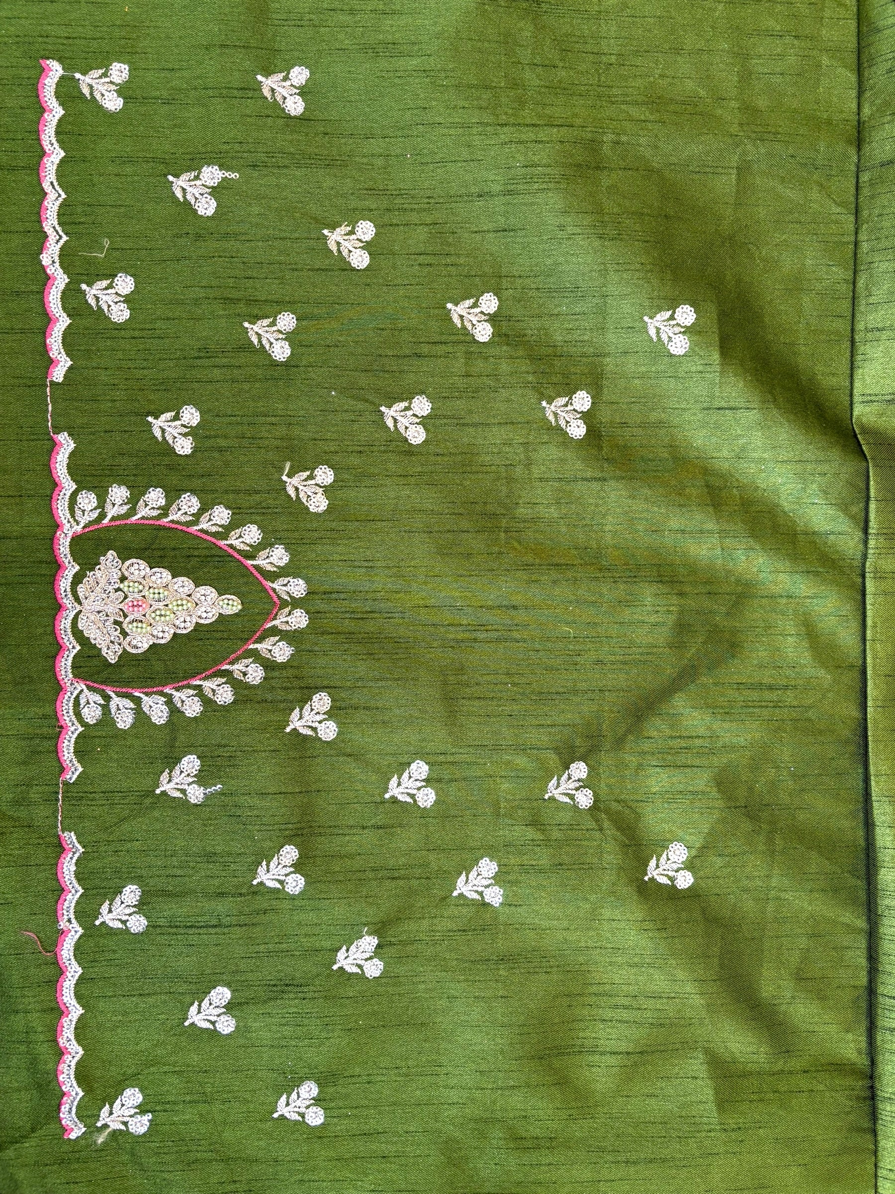 Pink shimmer organza saree