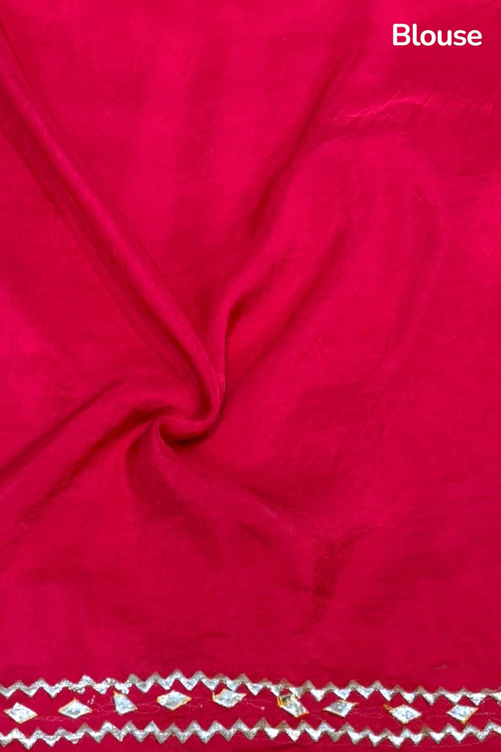 Gotta work organza silk saree - Rani Pink