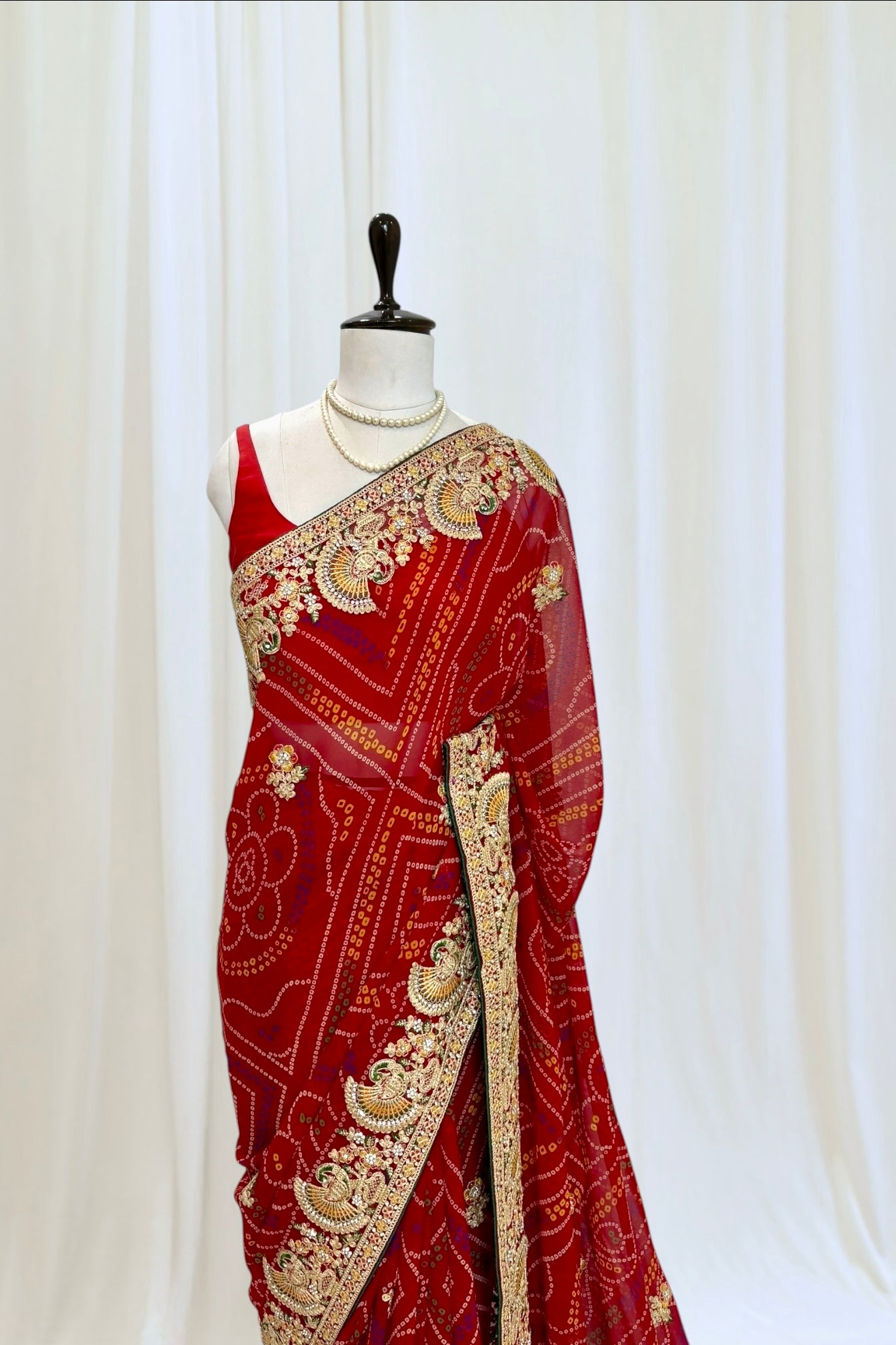 Red chunari saree