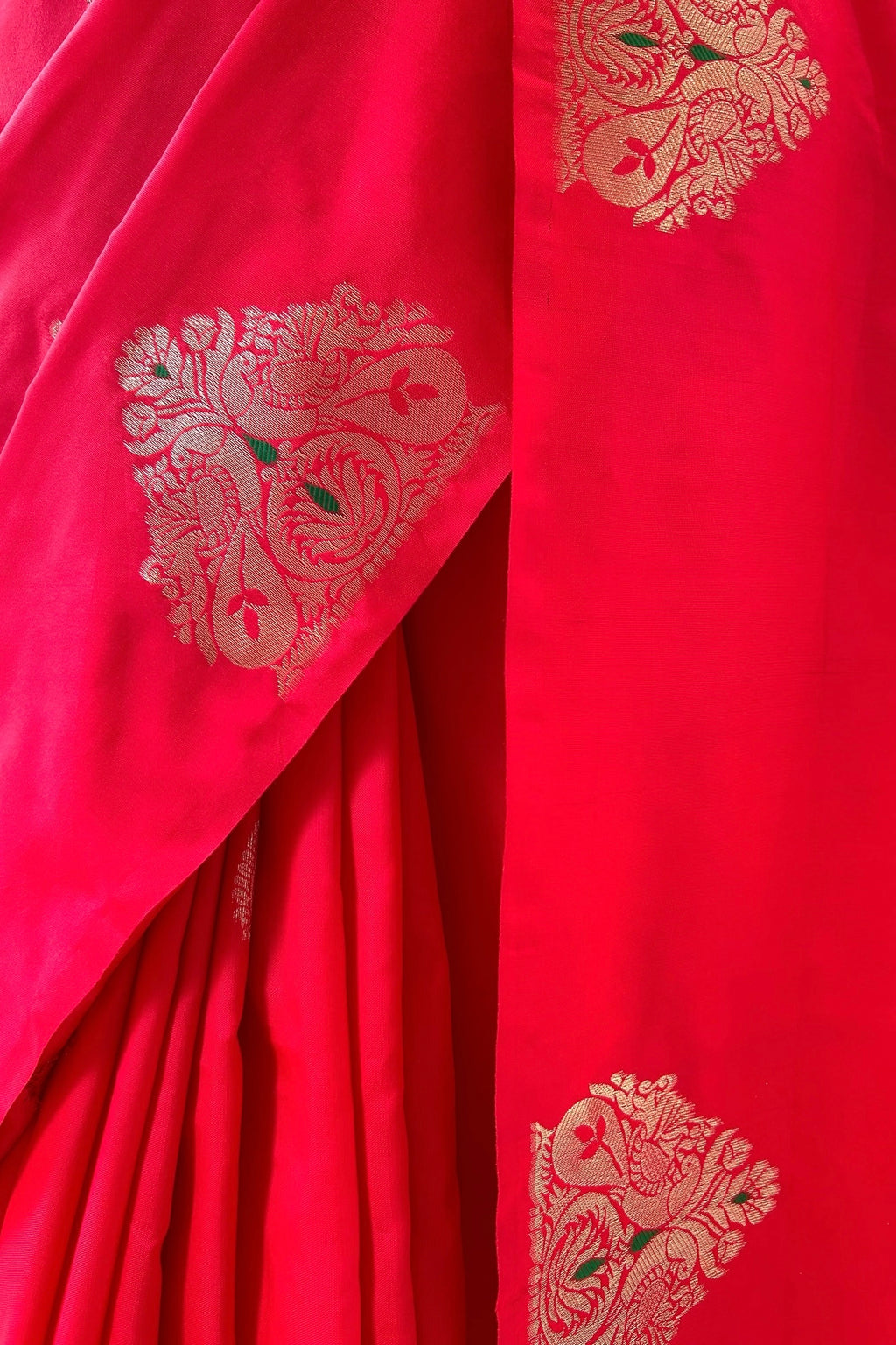 Red zari soft silk saree