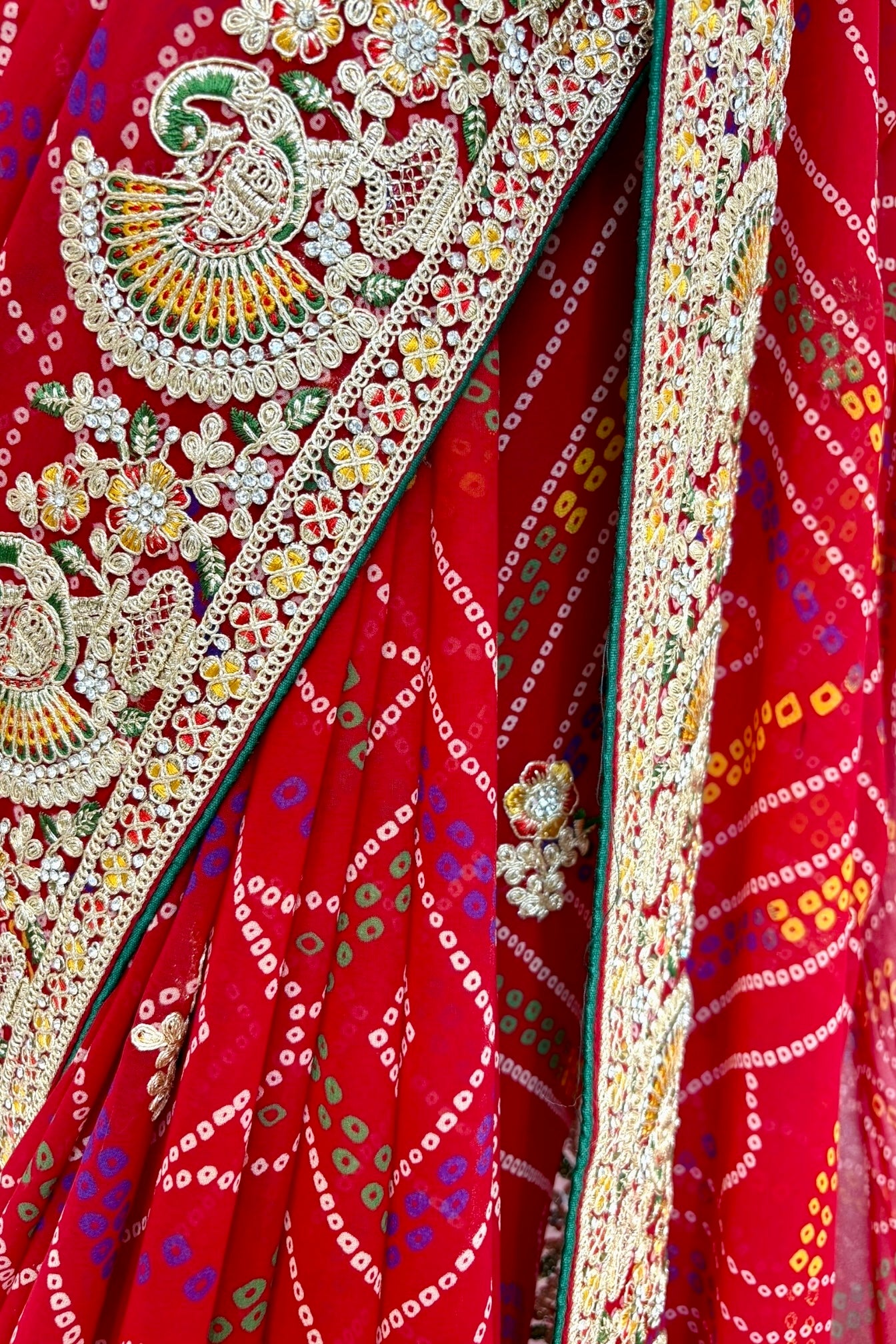 Red chunari saree