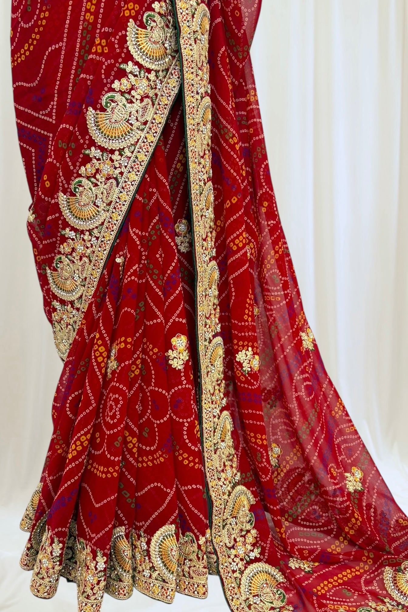 Red chunari saree
