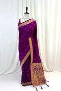 Banarasi soft silk saree - Violet