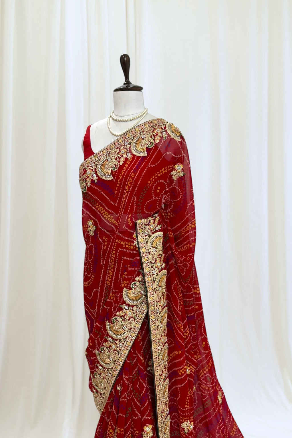 Red chunari saree