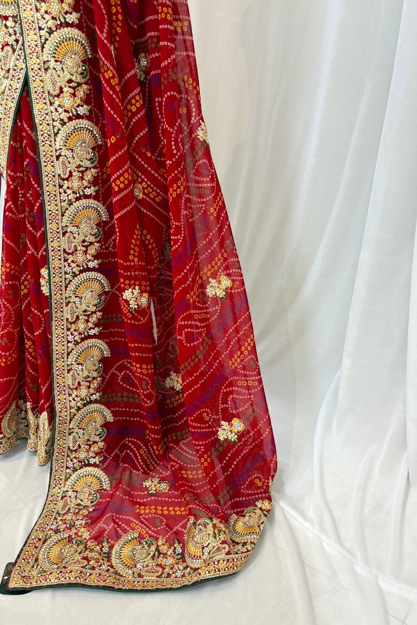 Red chunari saree