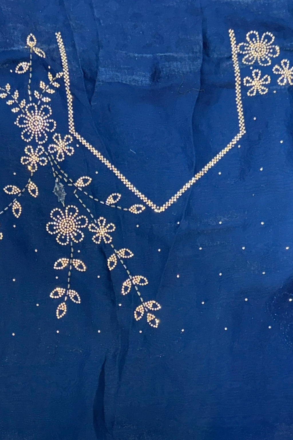 Designer Fendy floral embellished saree - Teal Blue